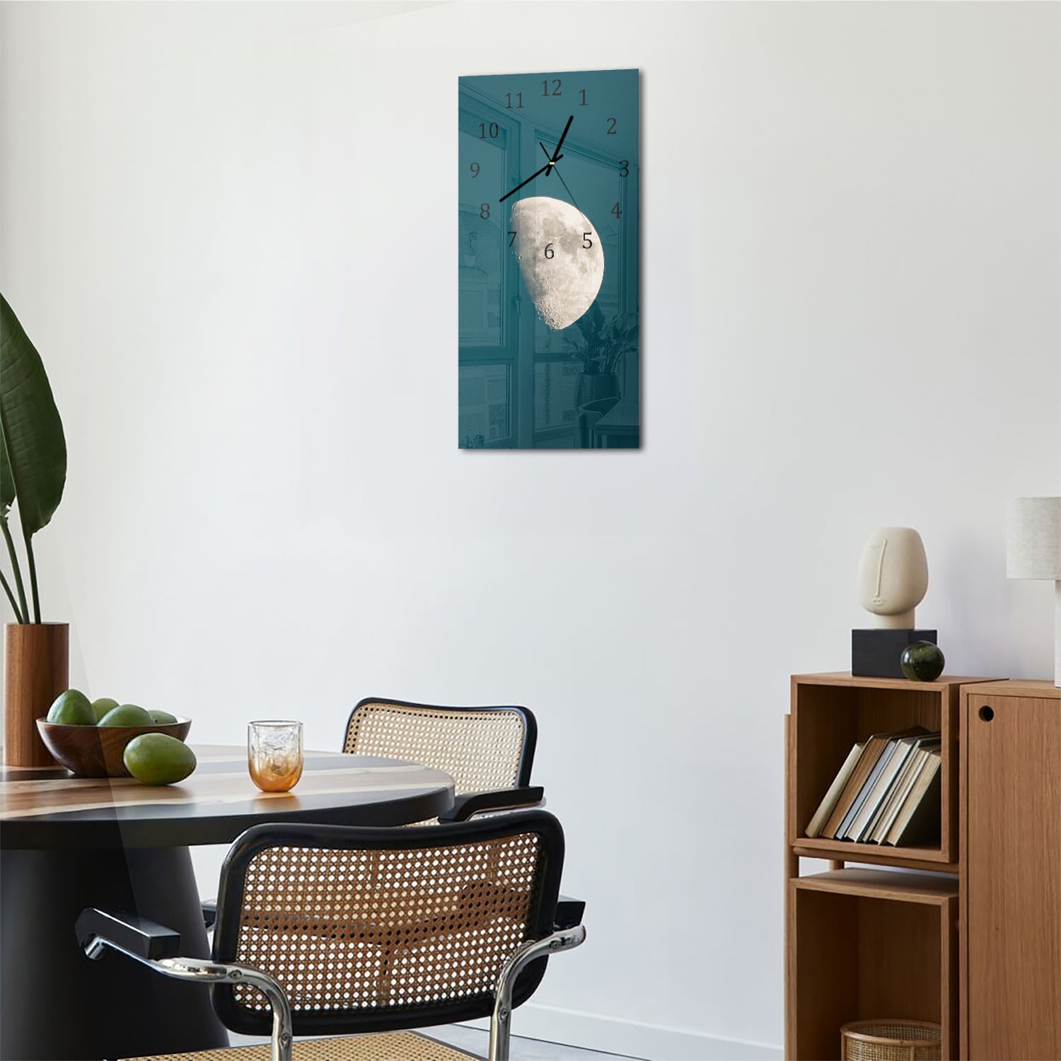 Wanduhr 30x60 - Halbmond