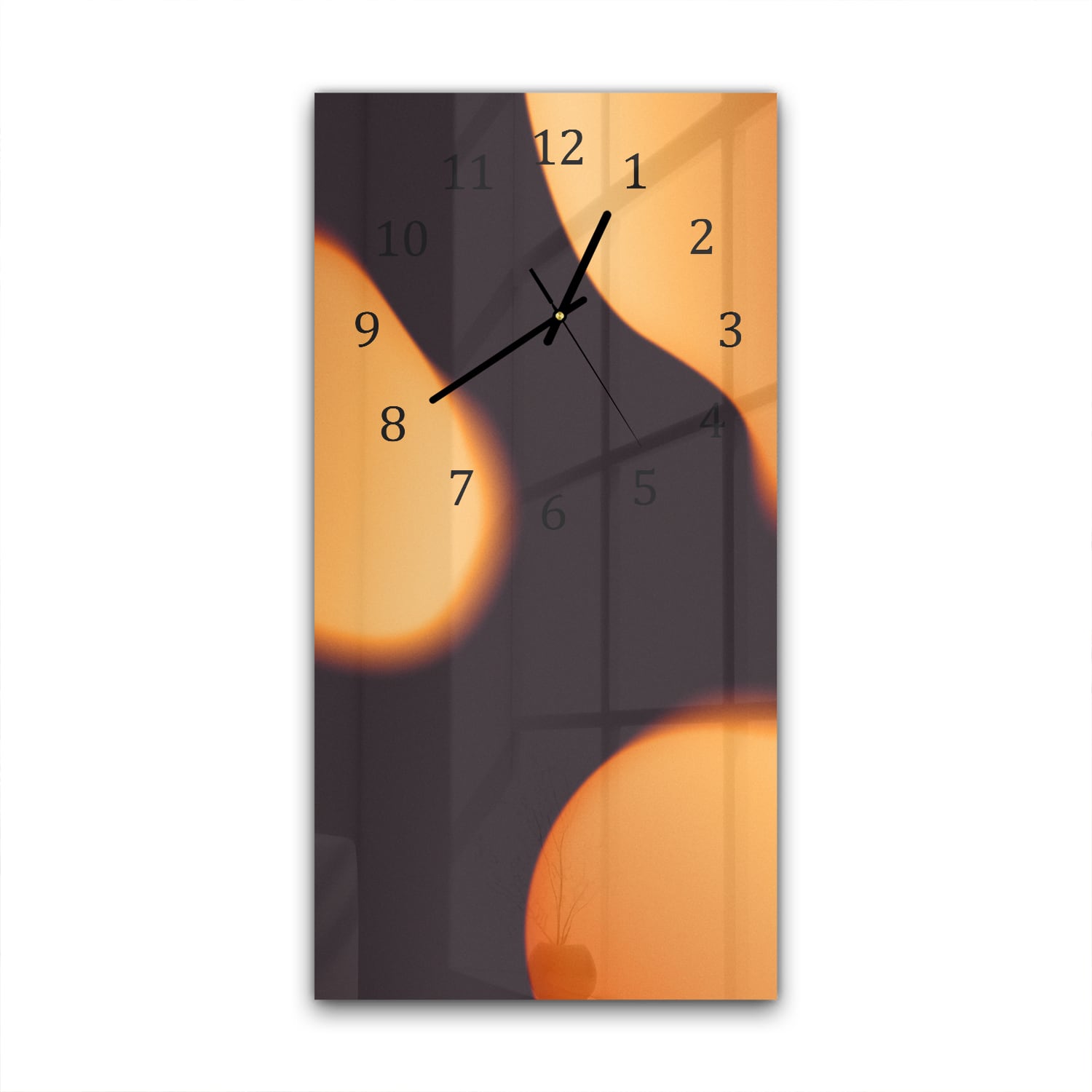 Wanduhr 30x60 - Abstrakte Orange Formen