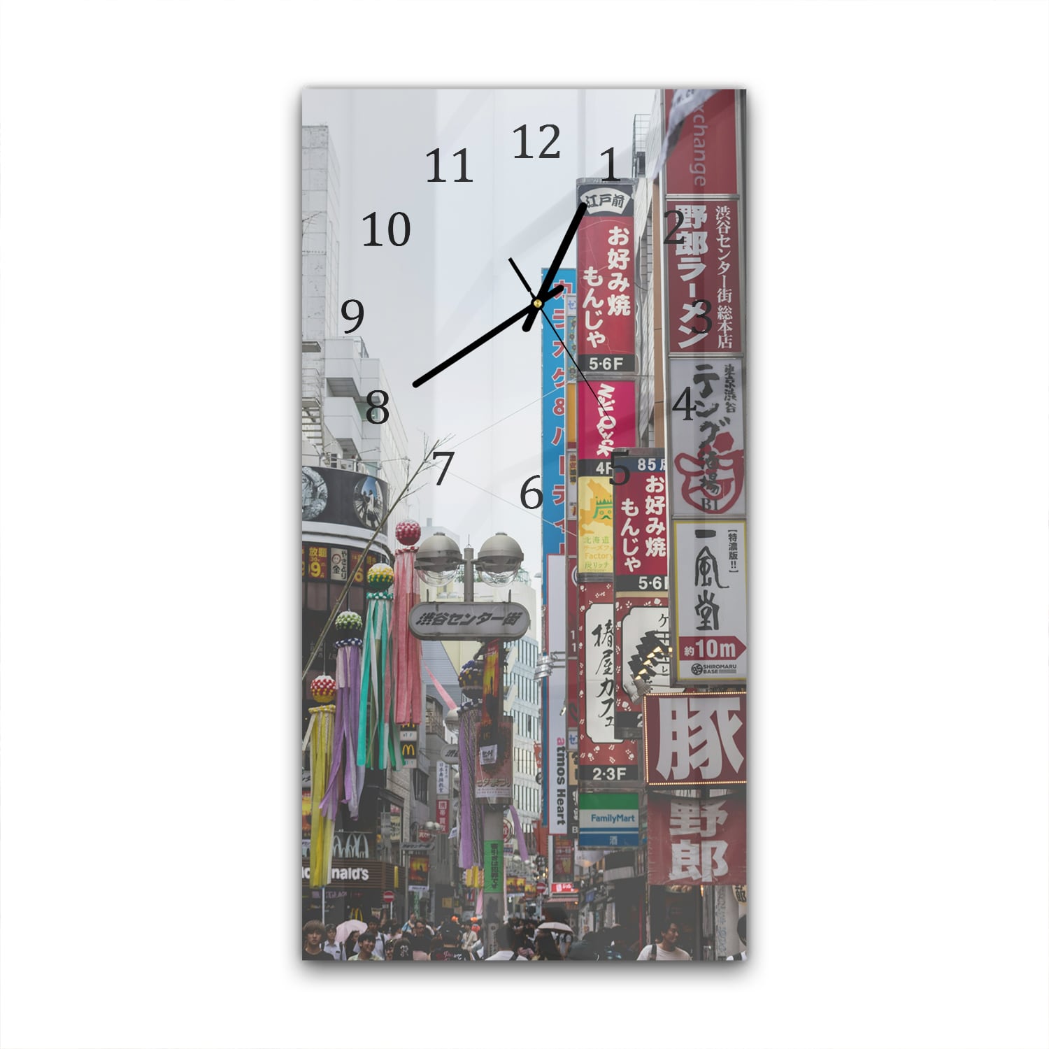 Wanduhr 30x60 - Straße in Japan