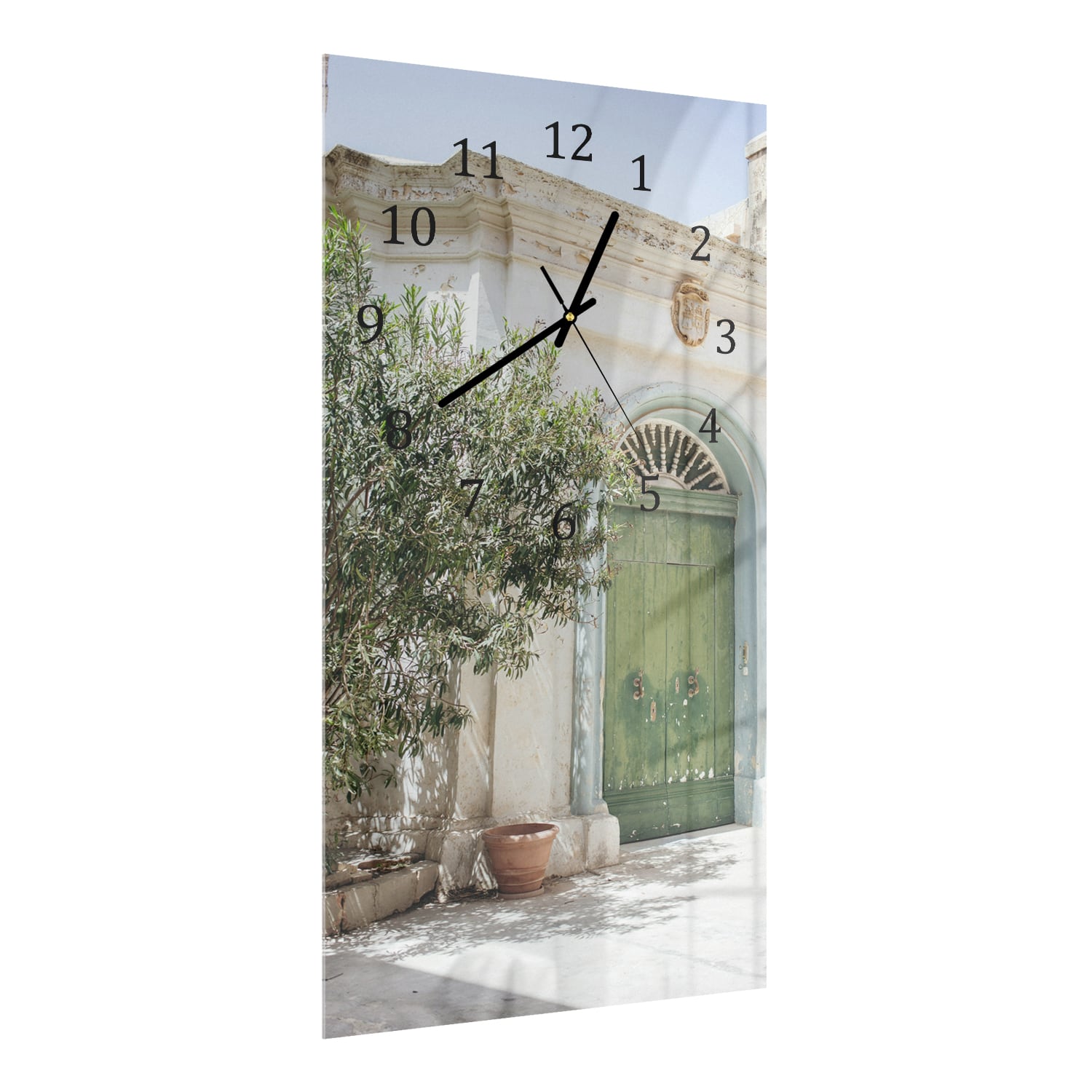 Wanduhr 30x60 - Alte grüne Tür