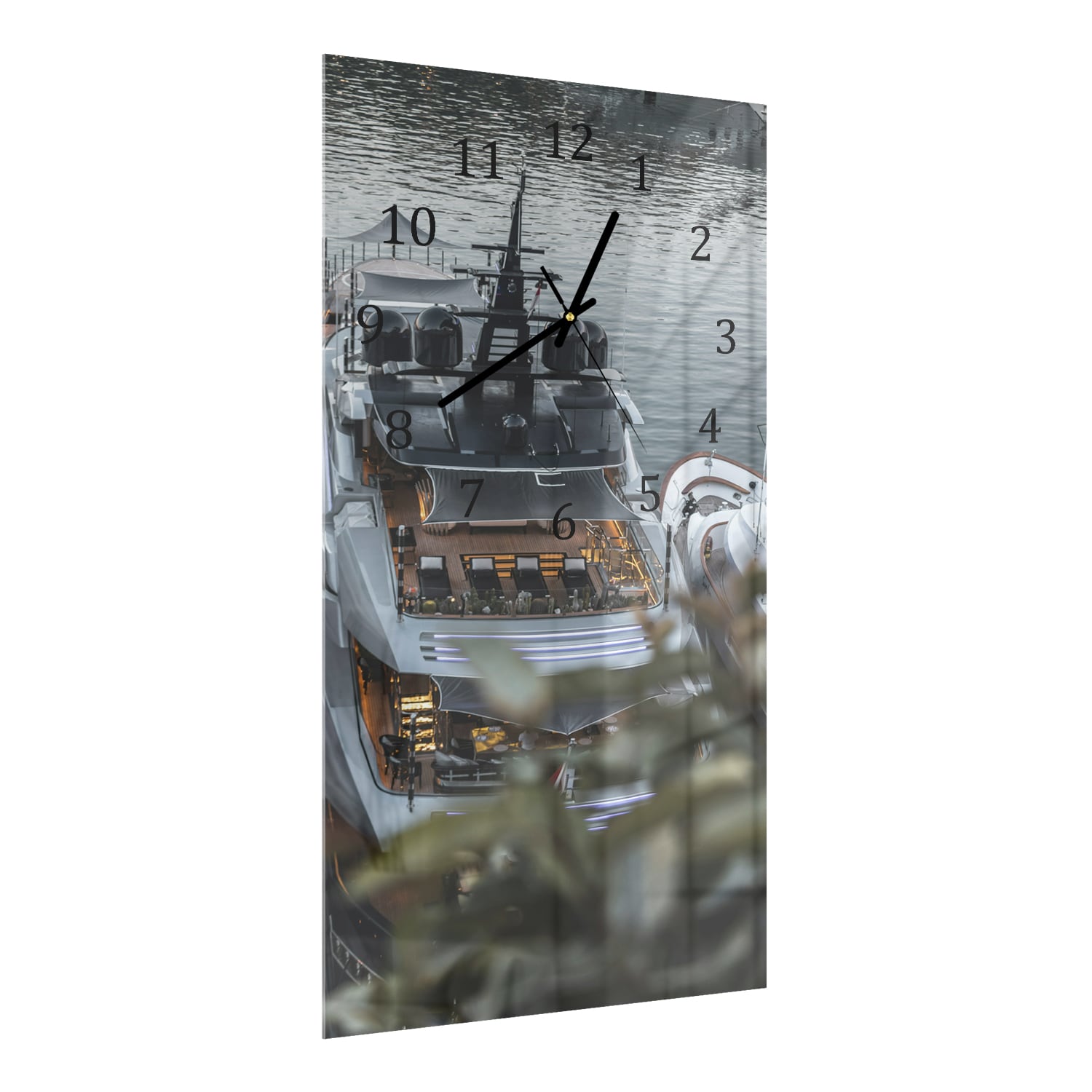 Wanduhr 30x60 - Jacht am Abend