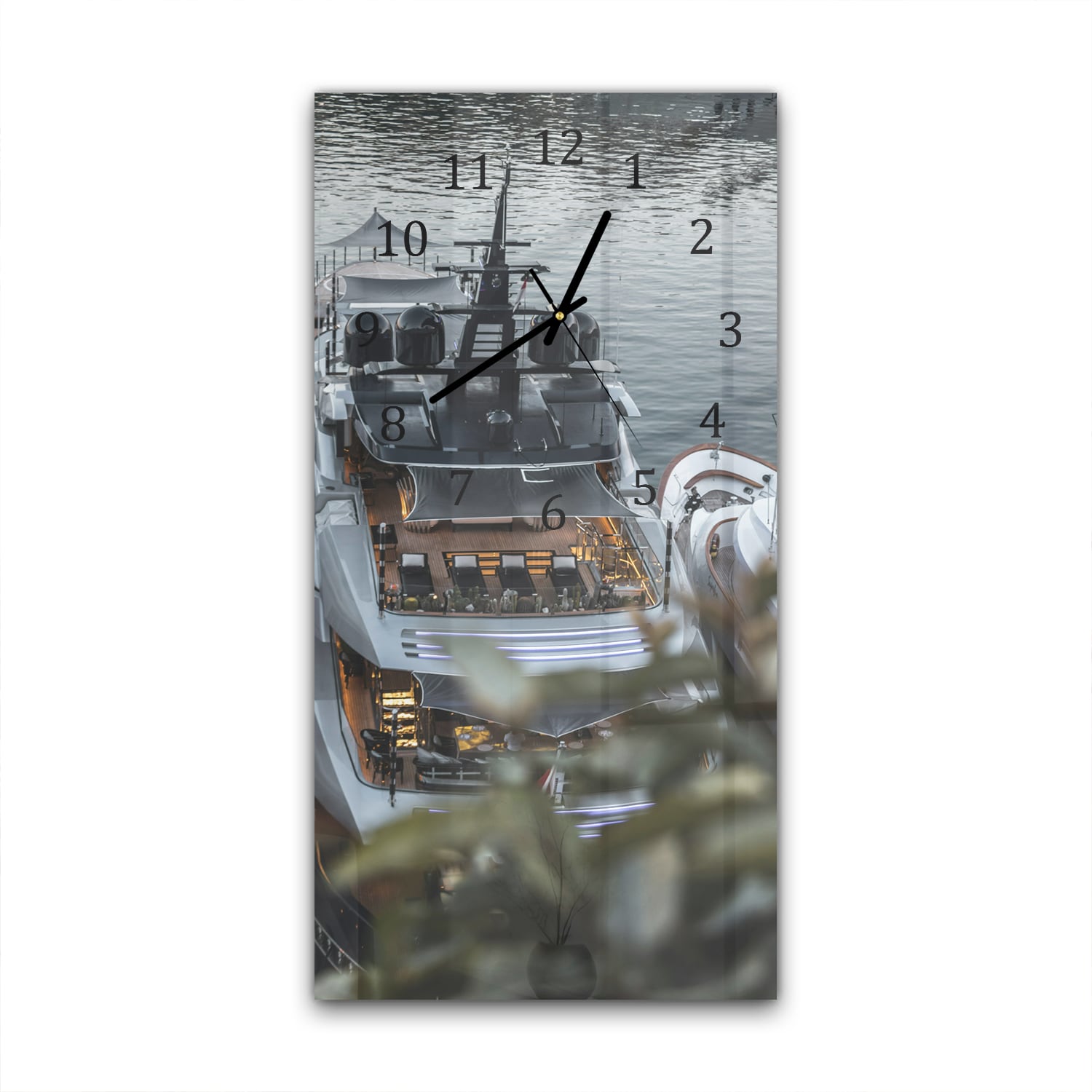 Wanduhr 30x60 - Jacht am Abend