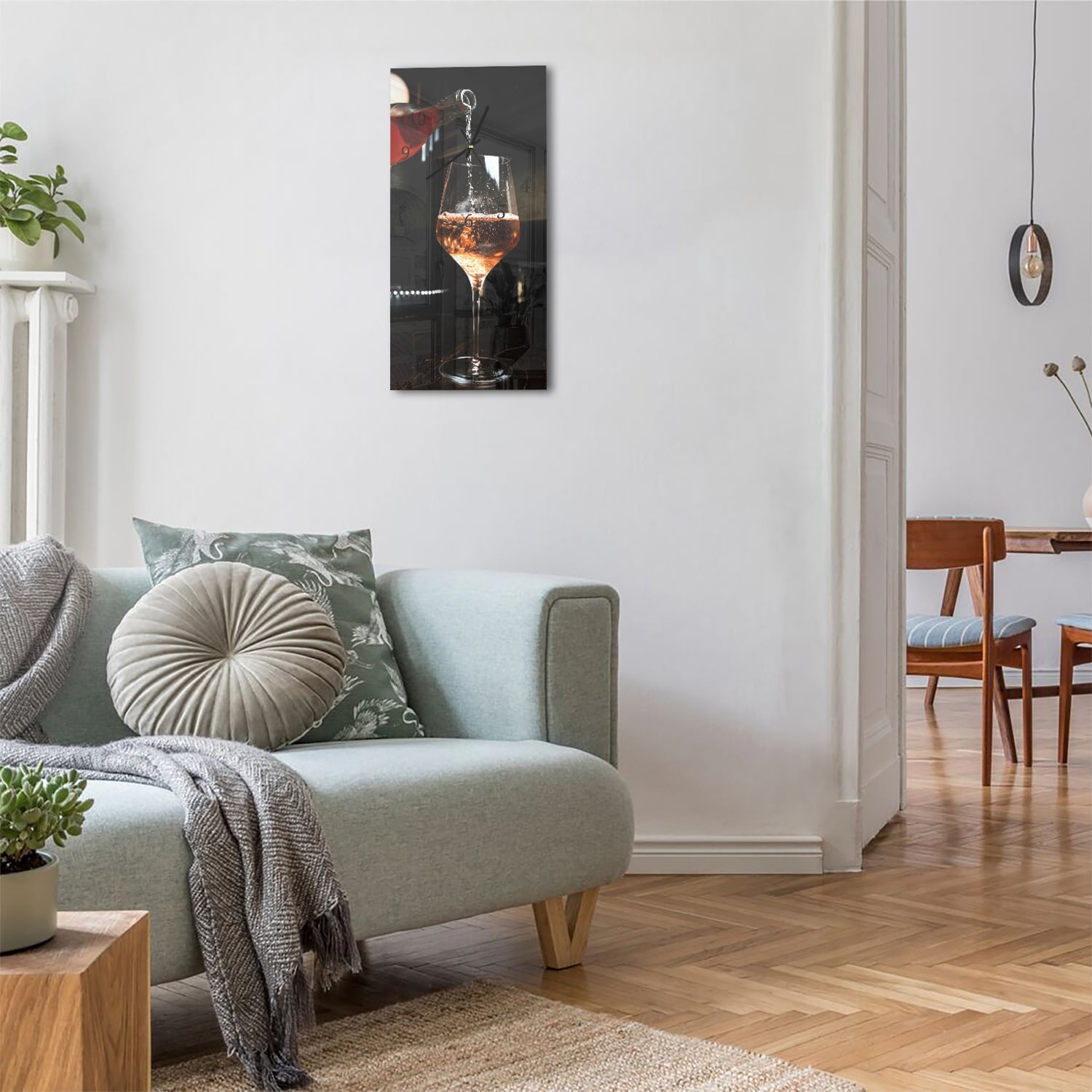 Wanduhr 30x60 - Rosé