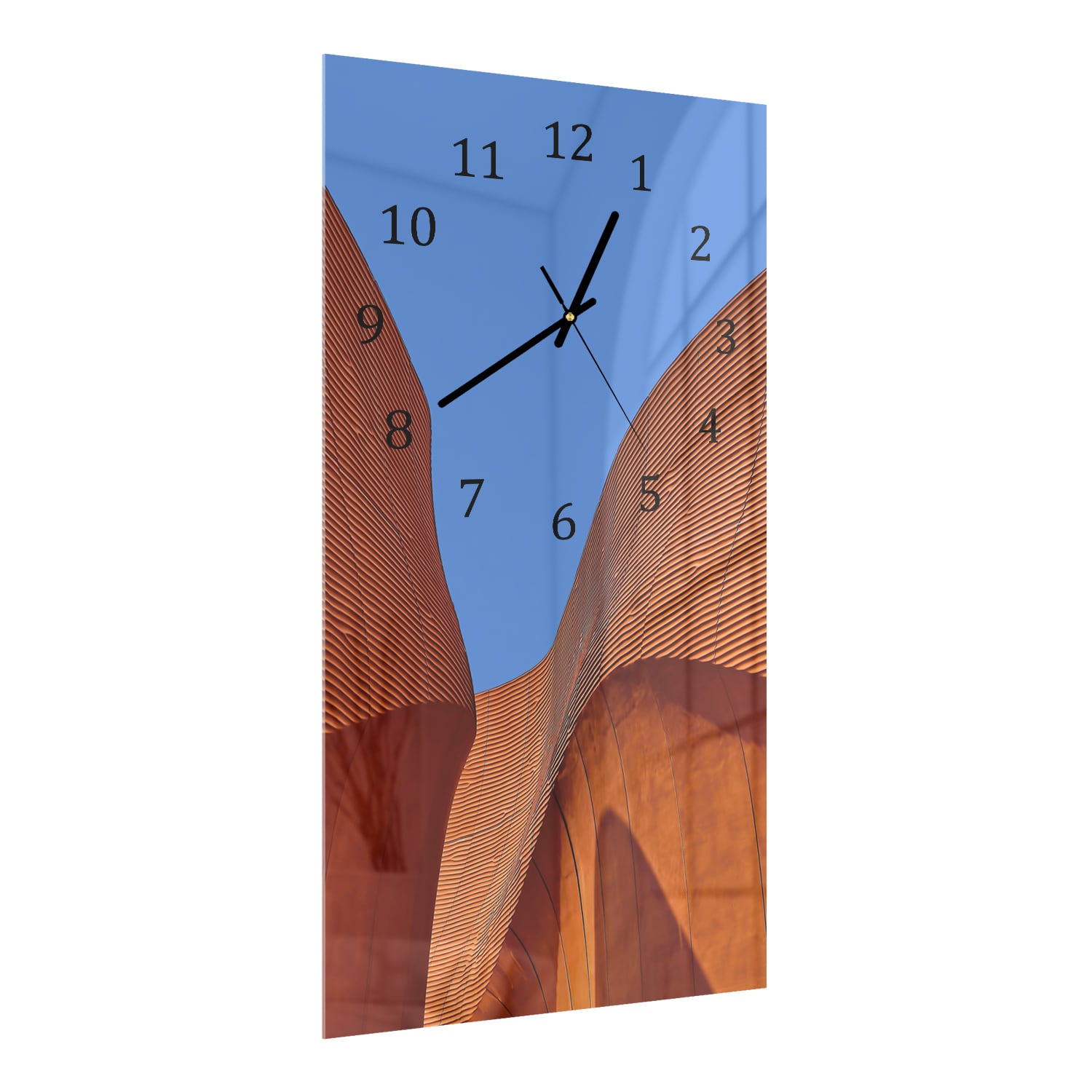 Wanduhr 30x60 - Wellenförmige Mauern