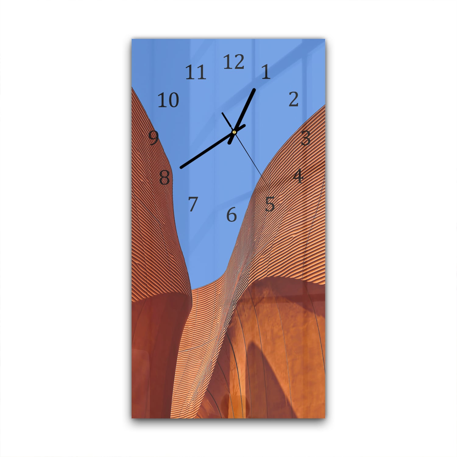 Wanduhr 30x60 - Wellenförmige Mauern