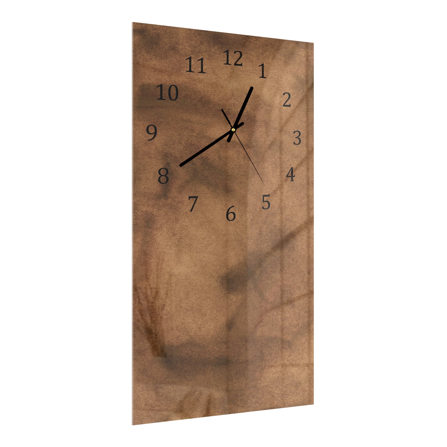Wanduhr 30x60 - Aquarellmalerei Braun