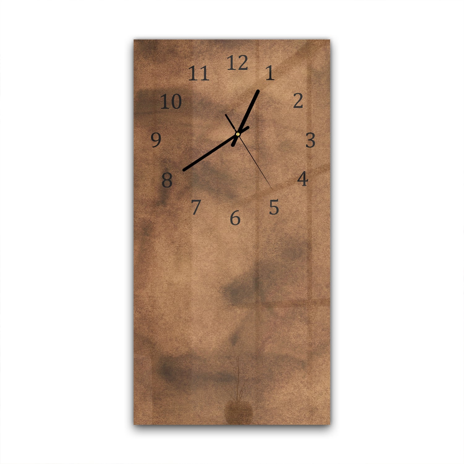 Wanduhr 30x60 - Aquarellmalerei Braun