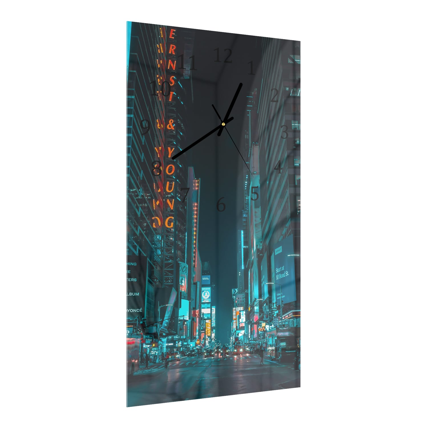 Wanduhr 30x60 - Nacht in der Stadt