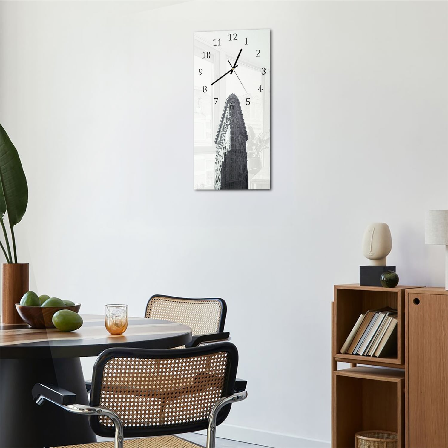 Wanduhr 30x60 - Schwarz-Weiß-Gebäude