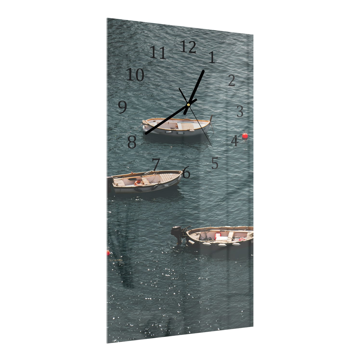 Wanduhr 30x60 - Boote im Wasser