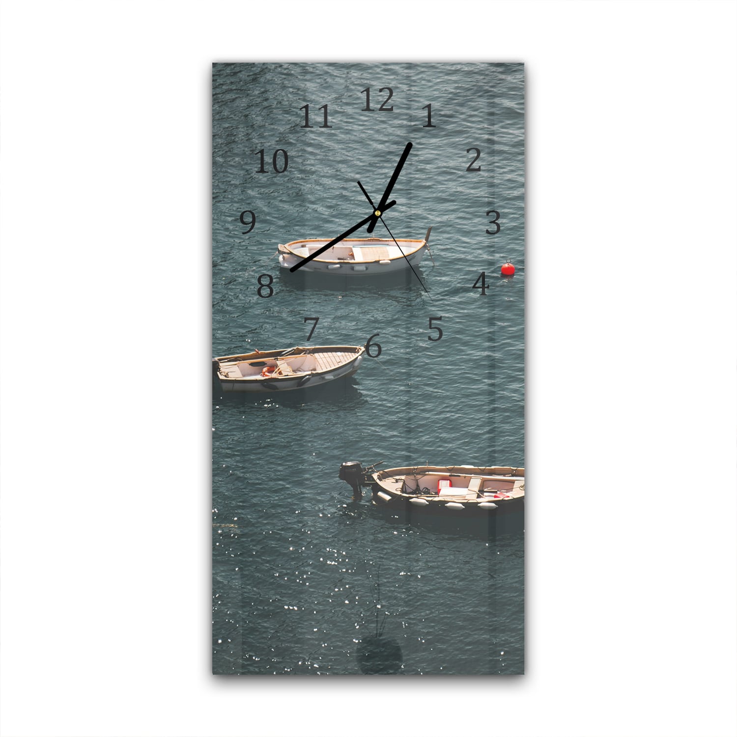 Wanduhr 30x60 - Boote im Wasser