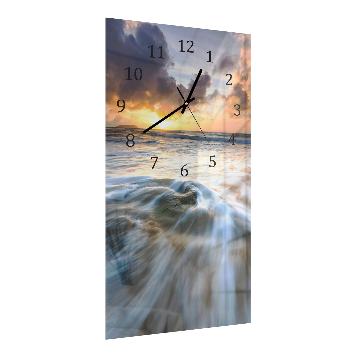 Wanduhr 30x60 - Bewegende Strömung