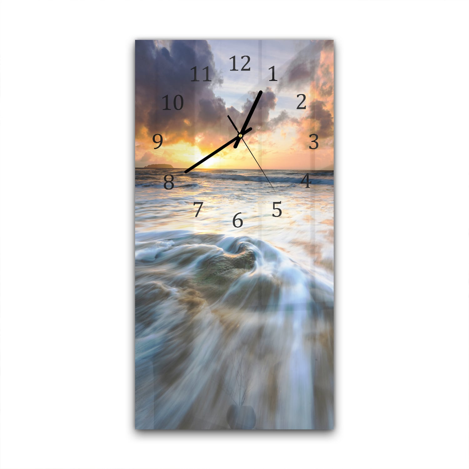 Wanduhr 30x60 - Bewegende Strömung