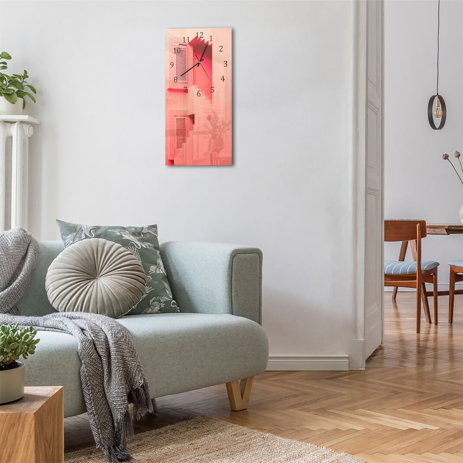 Wanduhr 30x60 - Abstrakte Treppen
