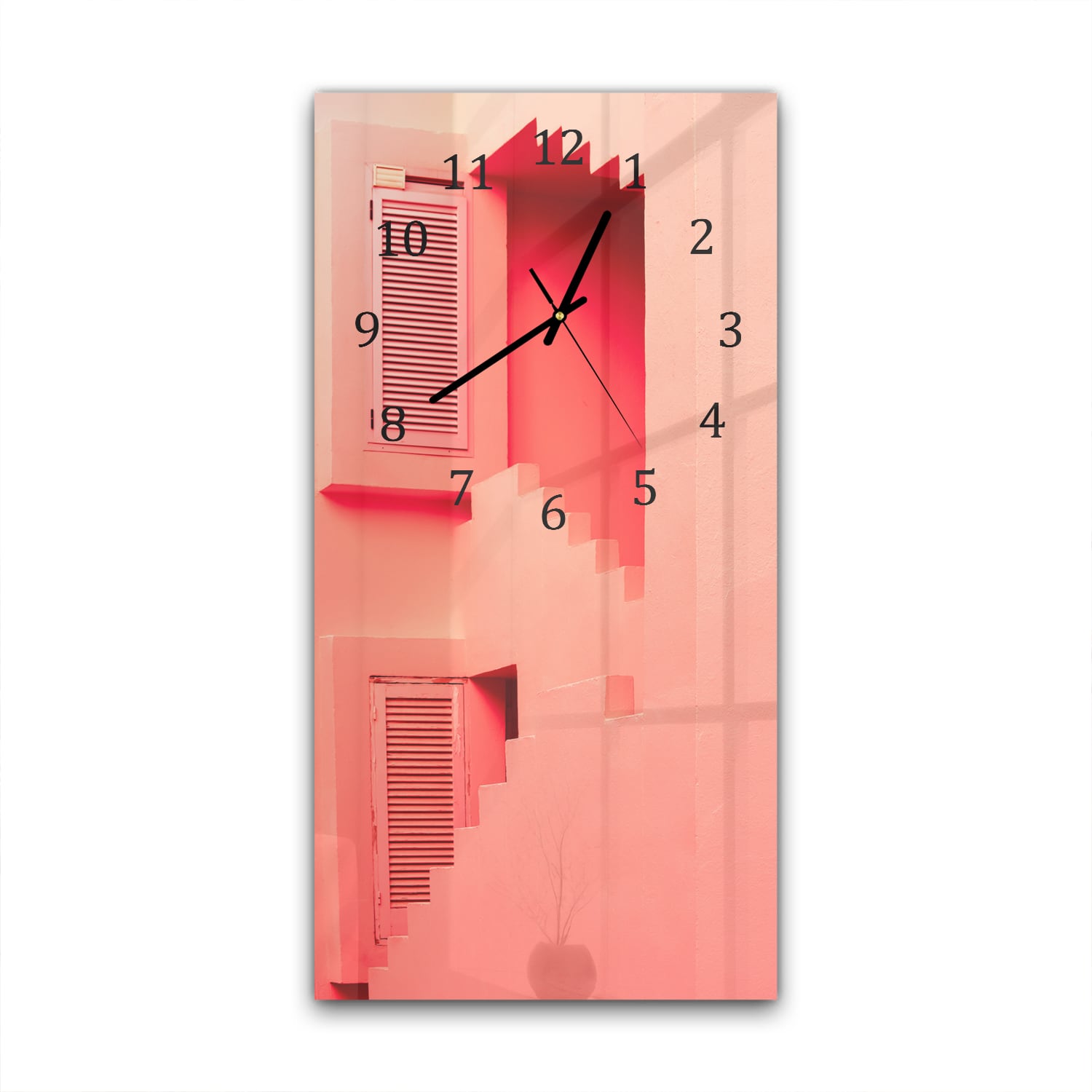 Wanduhr 30x60 - Abstrakte Treppen
