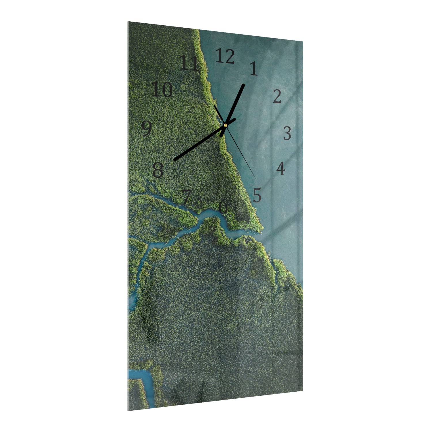 Wanduhr 30x60 - Mangrovenwald von oben