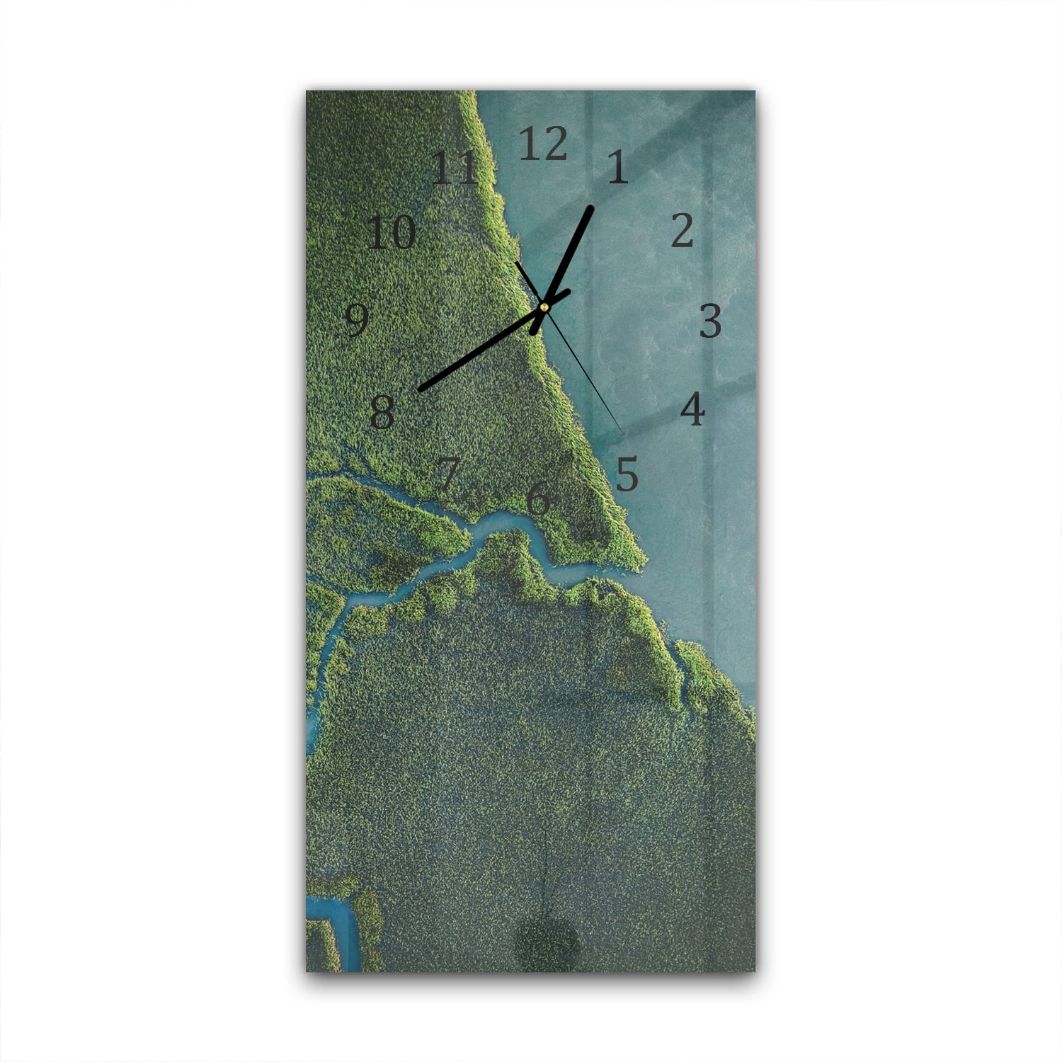 Wanduhr 30x60 - Mangrovenwald von oben