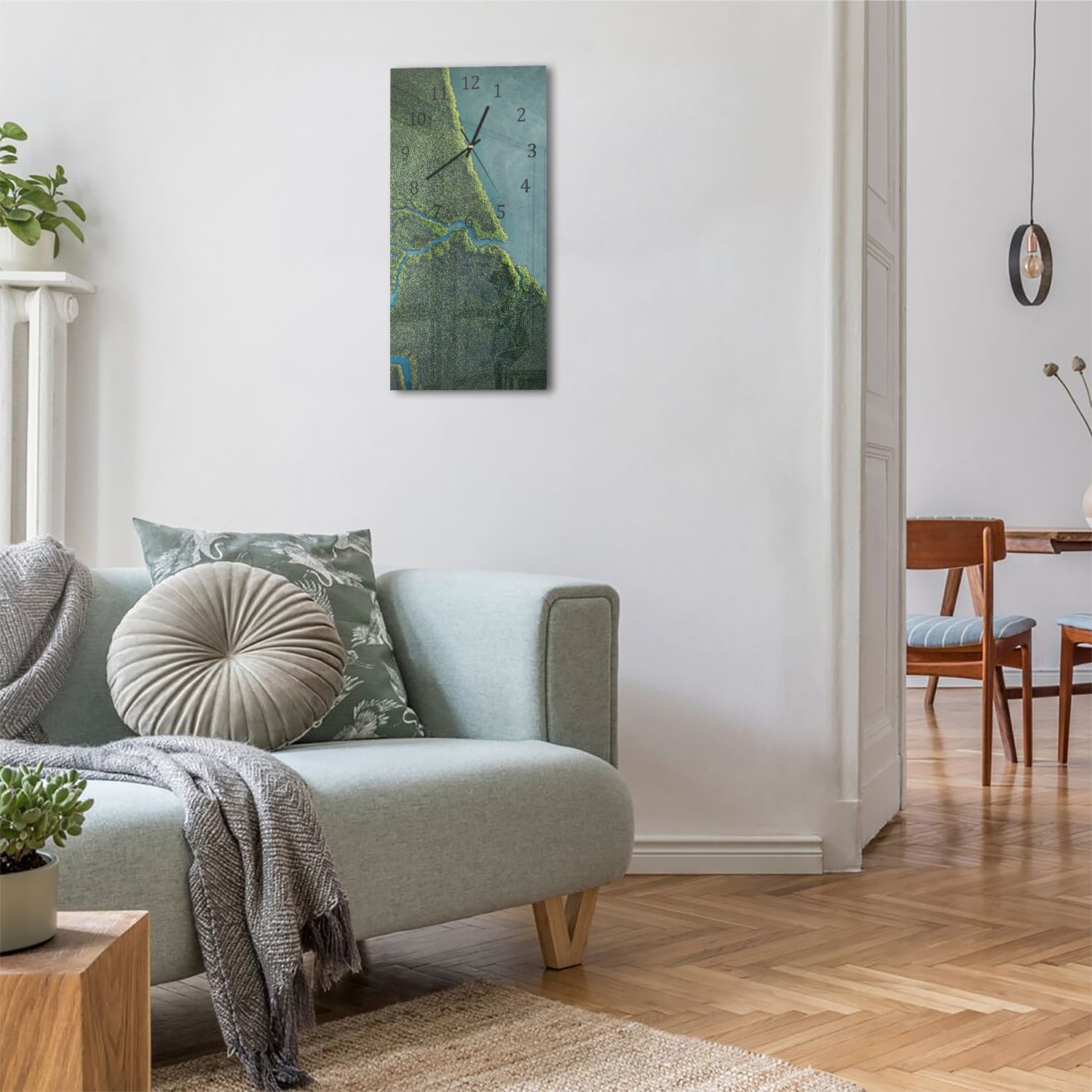 Wanduhr 30x60 - Mangrovenwald von oben