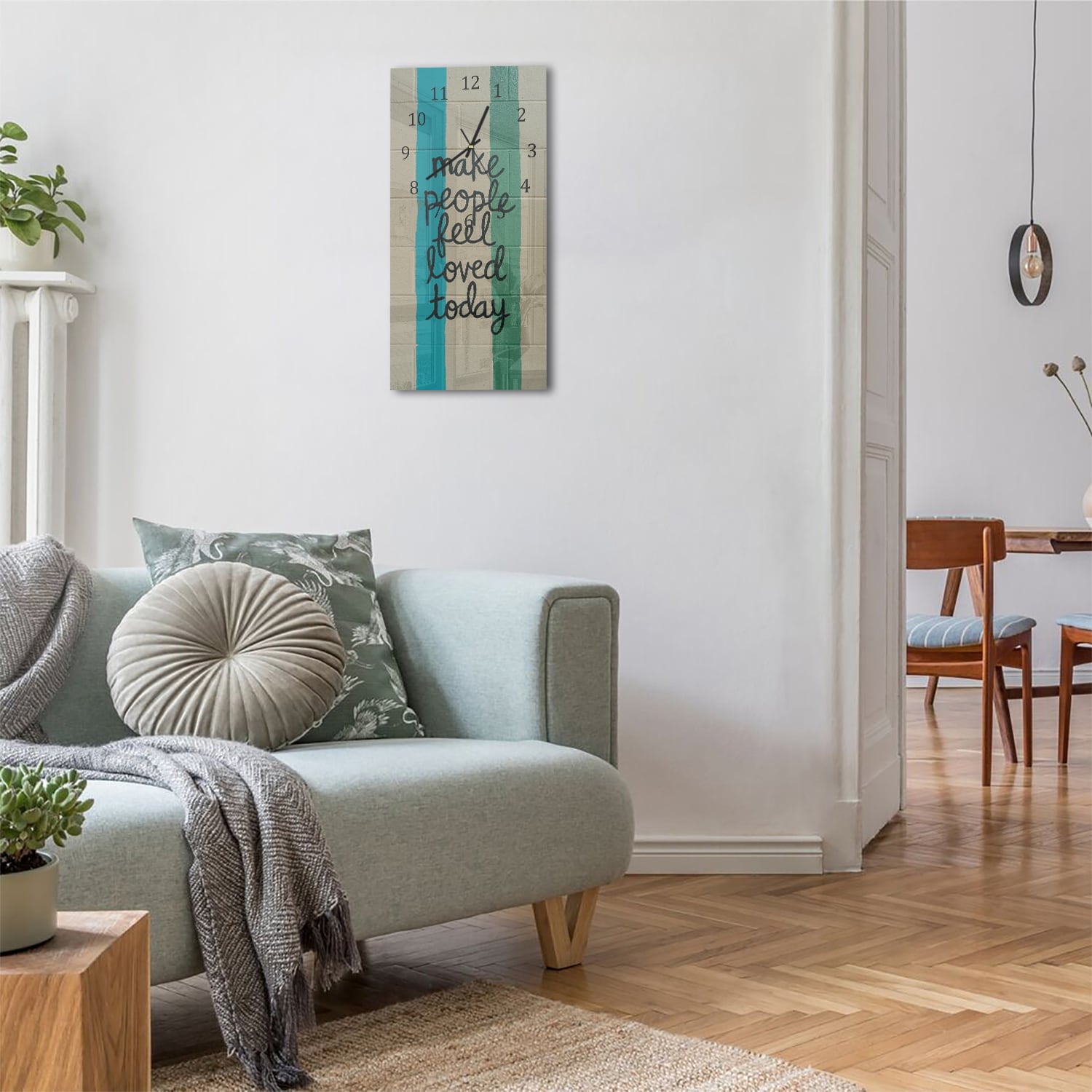 Wanduhr 30x60 - Mach heute Menschen glücklich