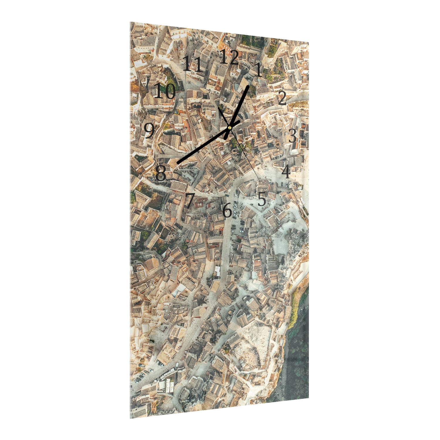 Wanduhr 30x60 - Straßenstruktur von oben