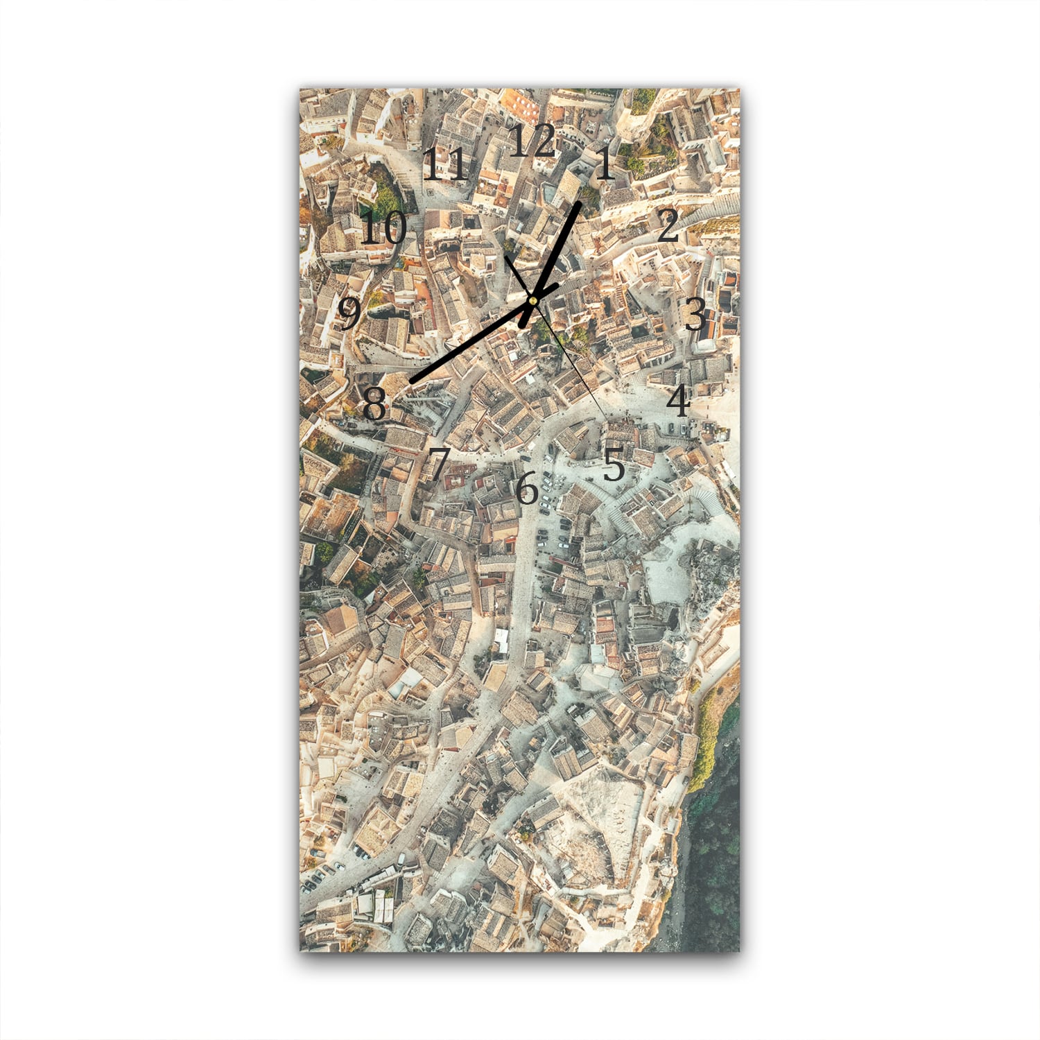 Wanduhr 30x60 - Straßenstruktur von oben