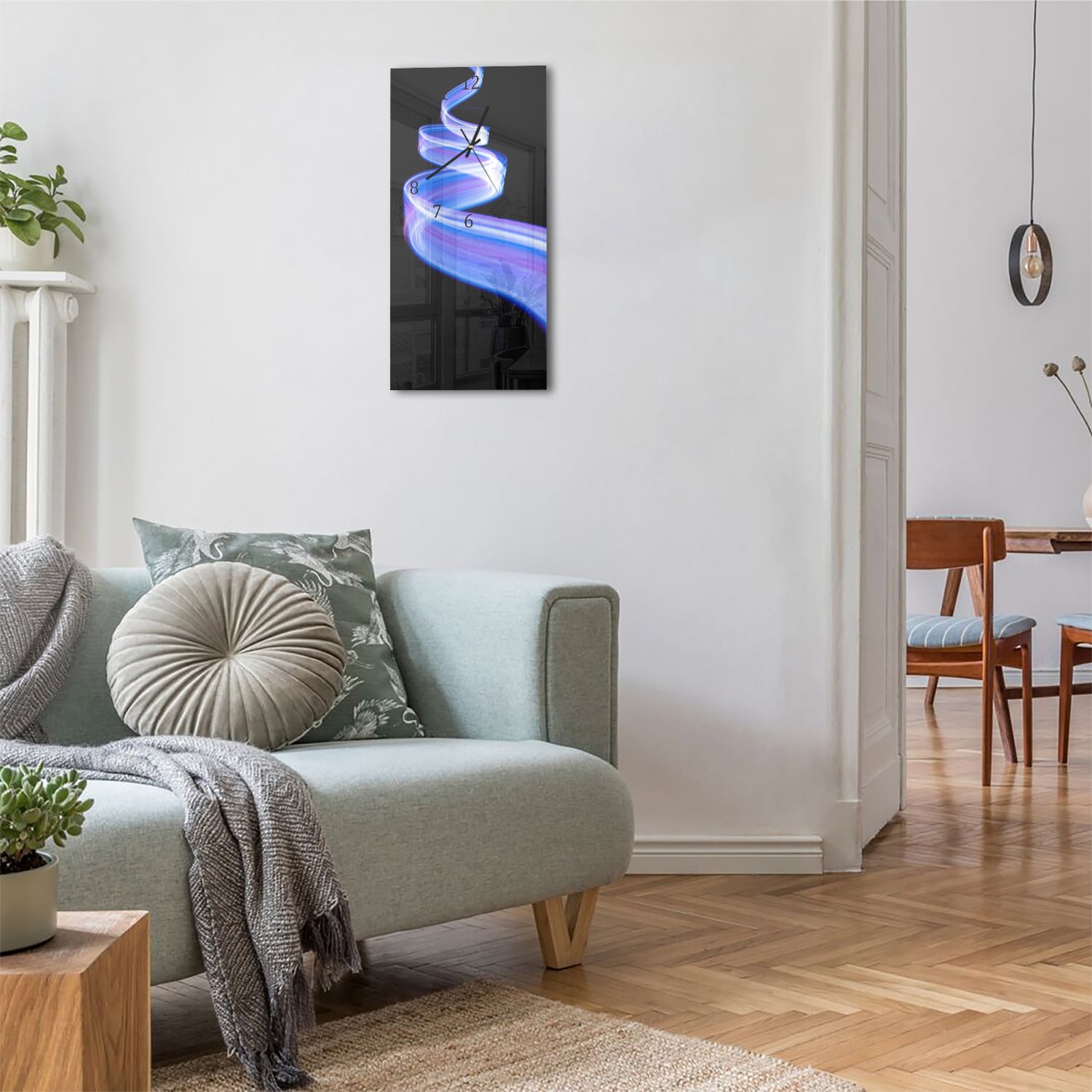 Wanduhr 30x60 - Licht in Bewegung