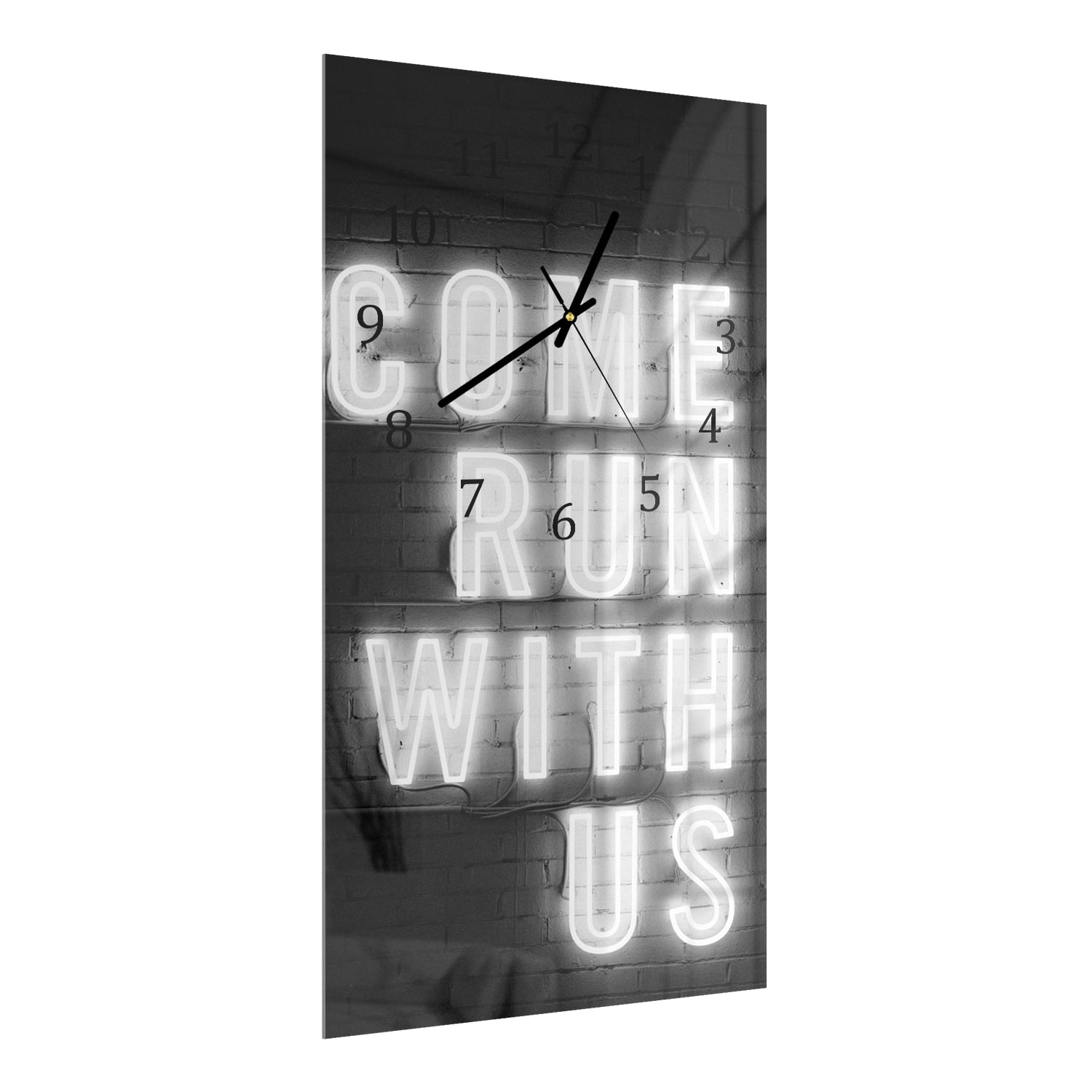 Wanduhr 30x60 - Komm, lauf mit uns