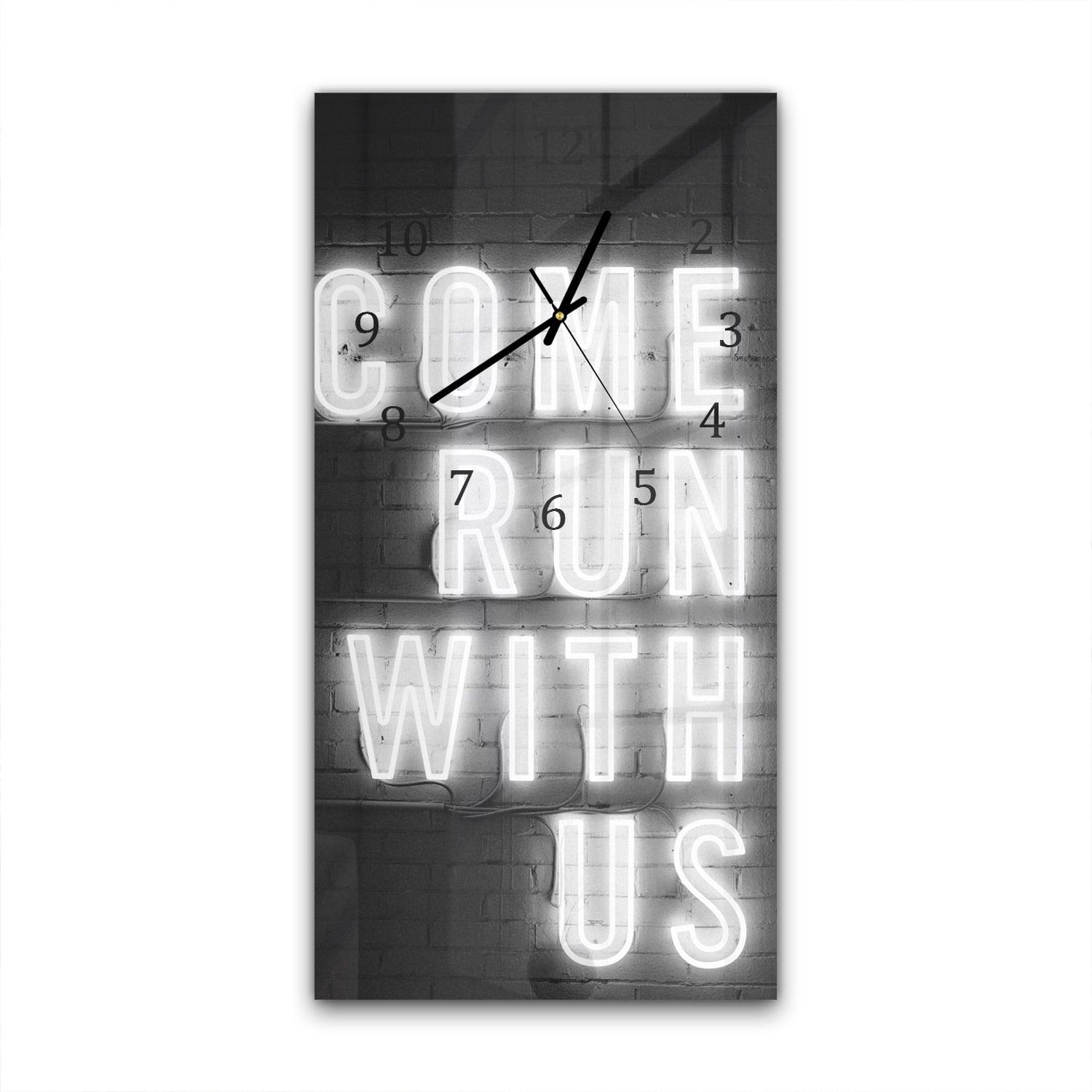 Wanduhr 30x60 - Komm, lauf mit uns