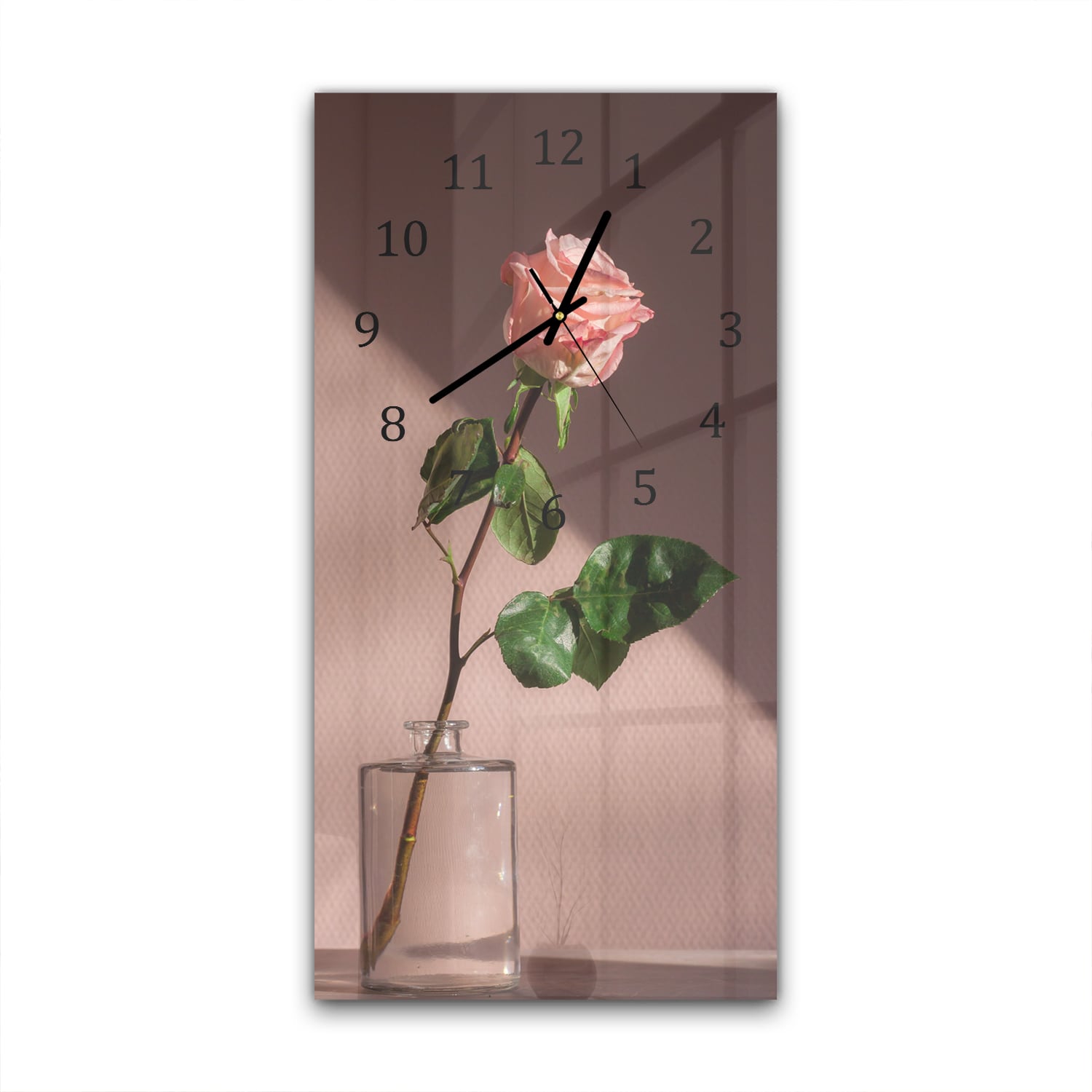 Wanduhr 30x60 - Rose in Vase
