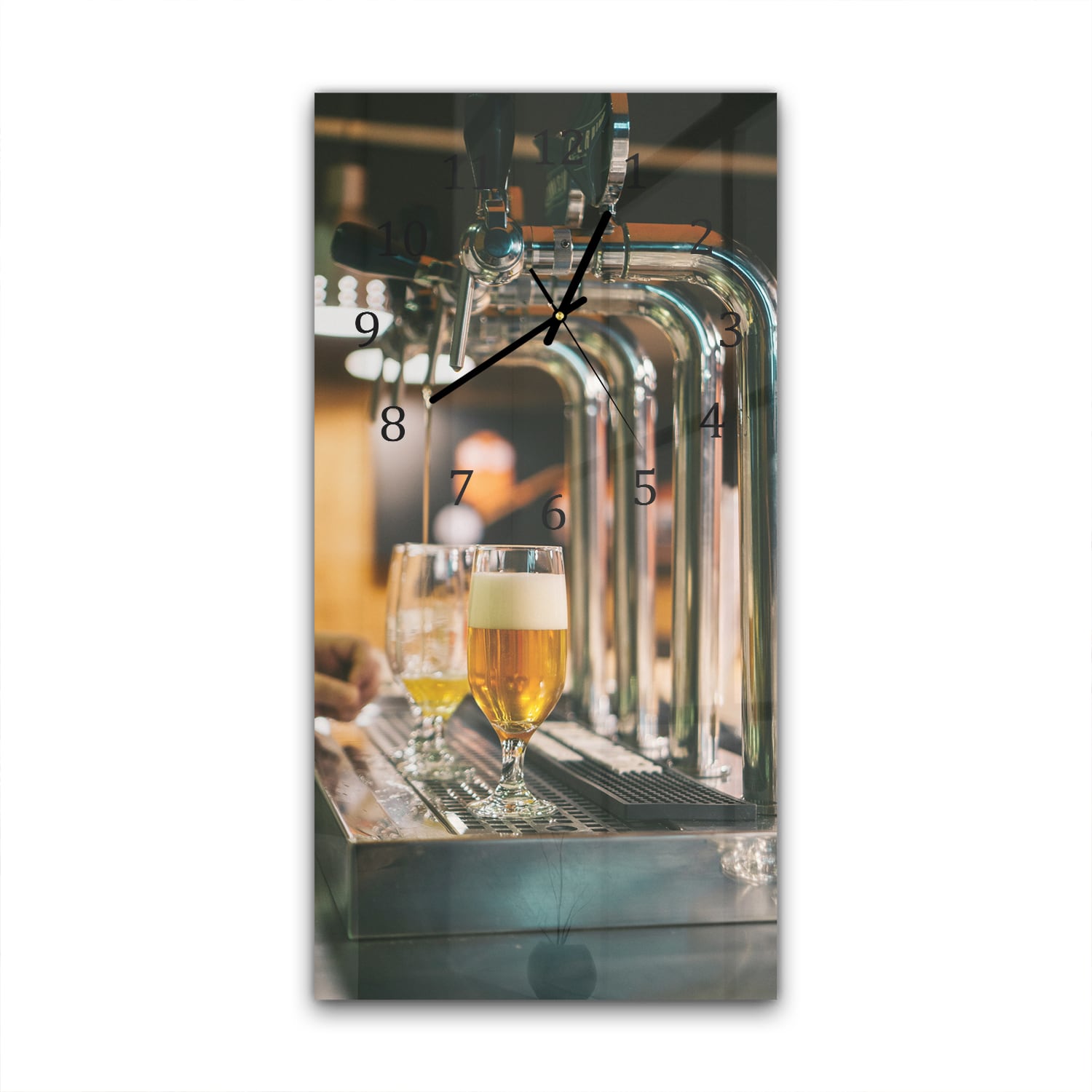 Wanduhr 30x60 - Bier am Hahn