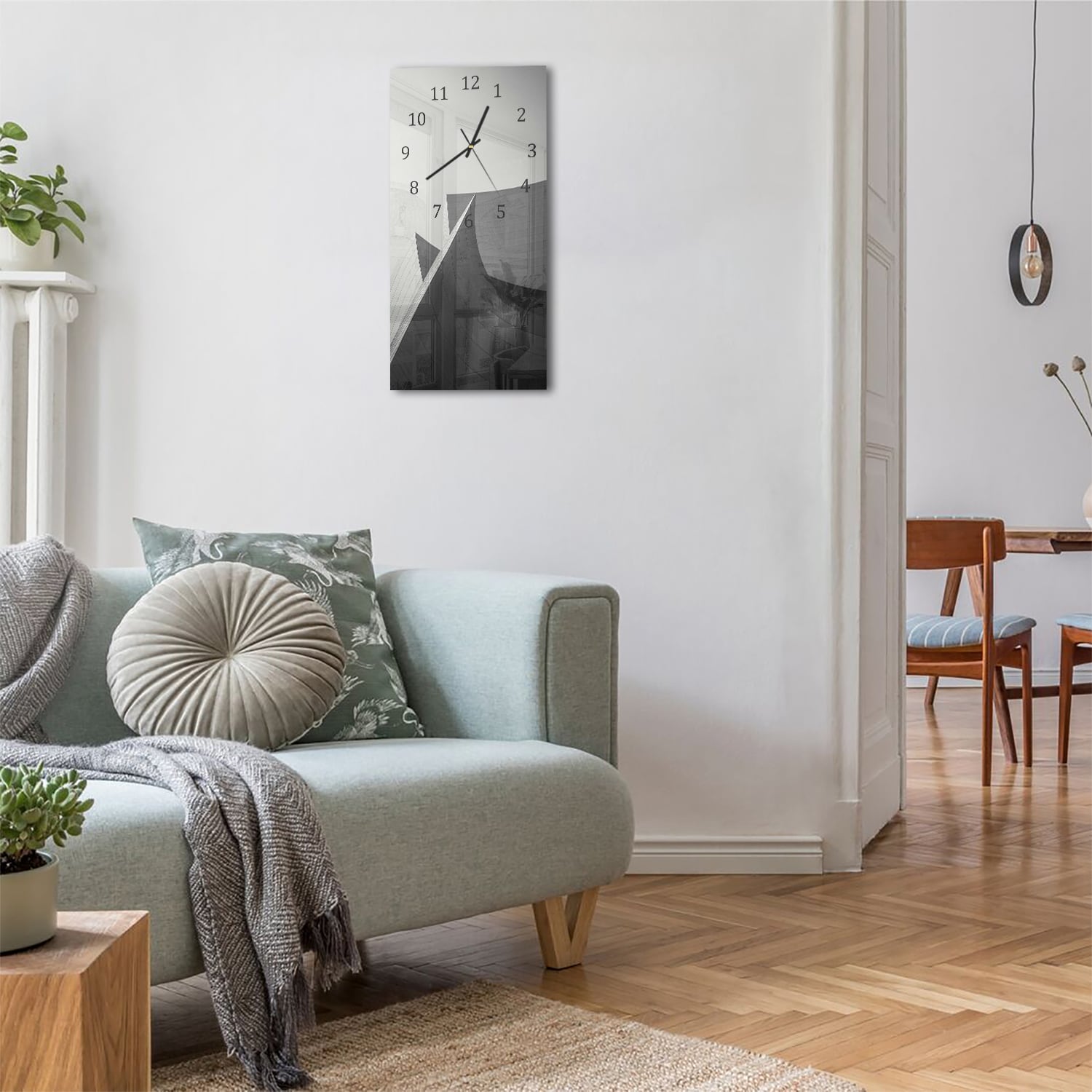 Wanduhr 30x60 - Abstrakte Architektur