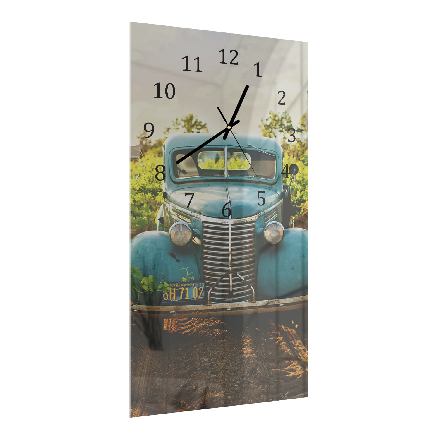 Wanduhr 30x60 - Bauernhof-Auto