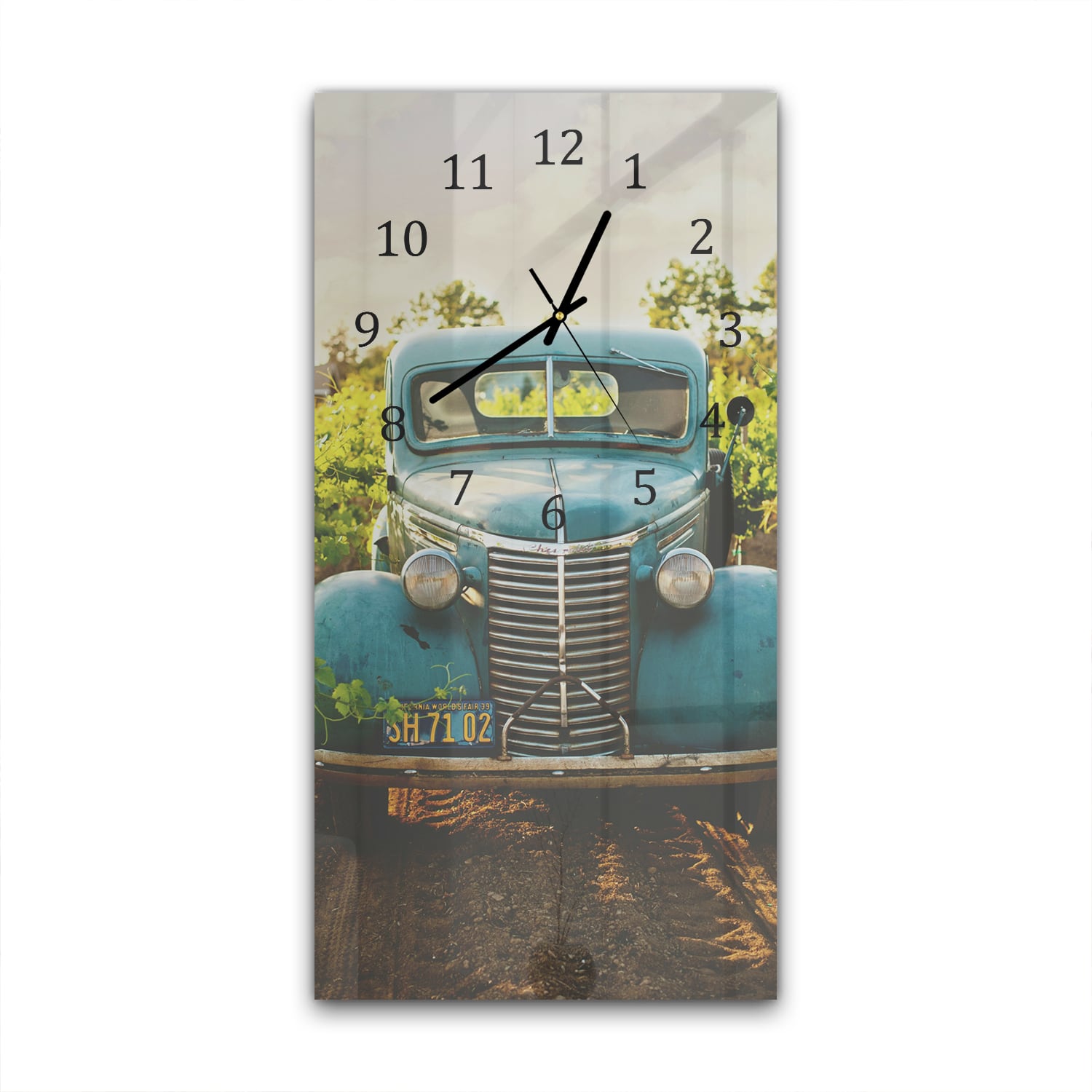 Wanduhr 30x60 - Bauernhof-Auto