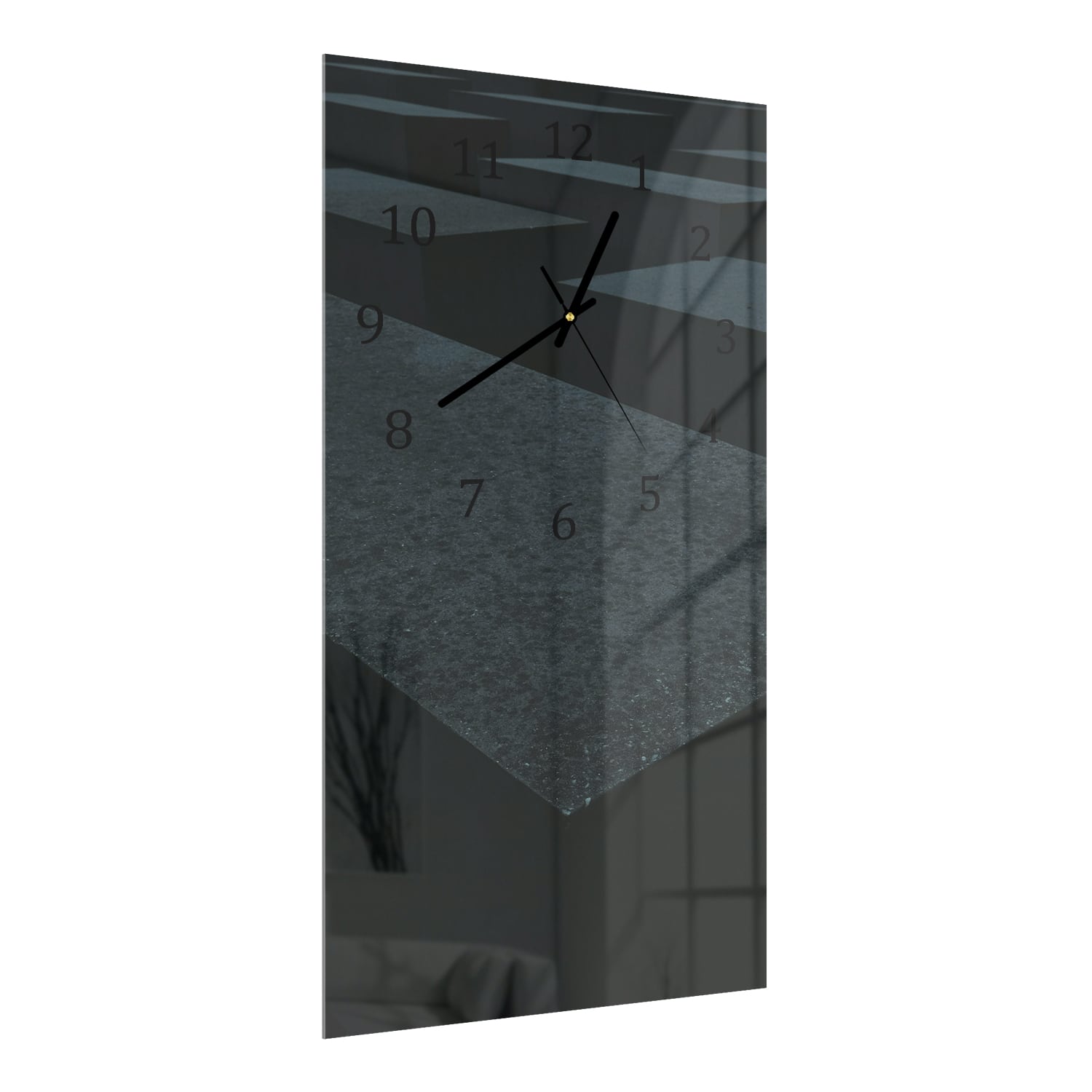 Wanduhr 30x60 - Schwarze Steine