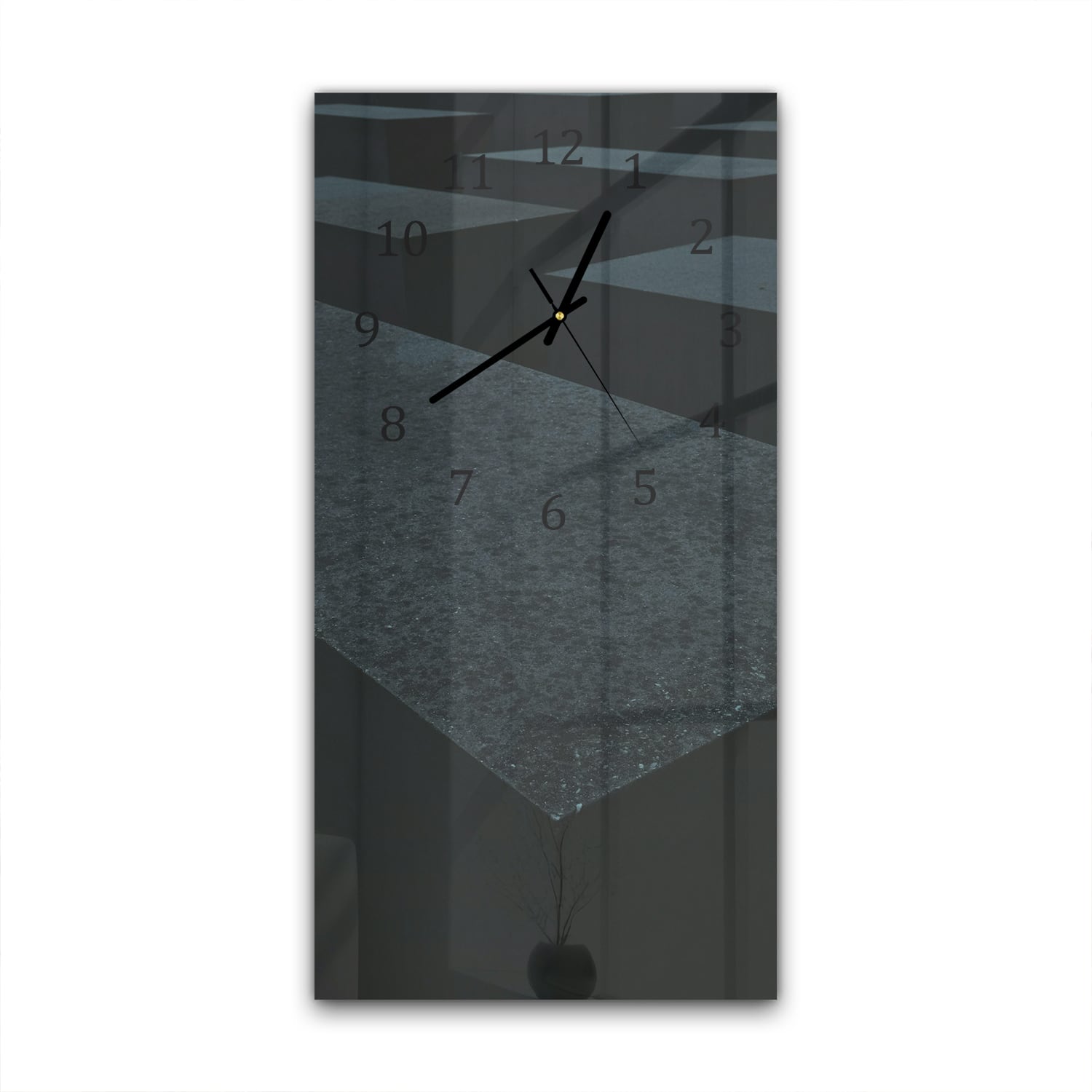 Wanduhr 30x60 - Schwarze Steine