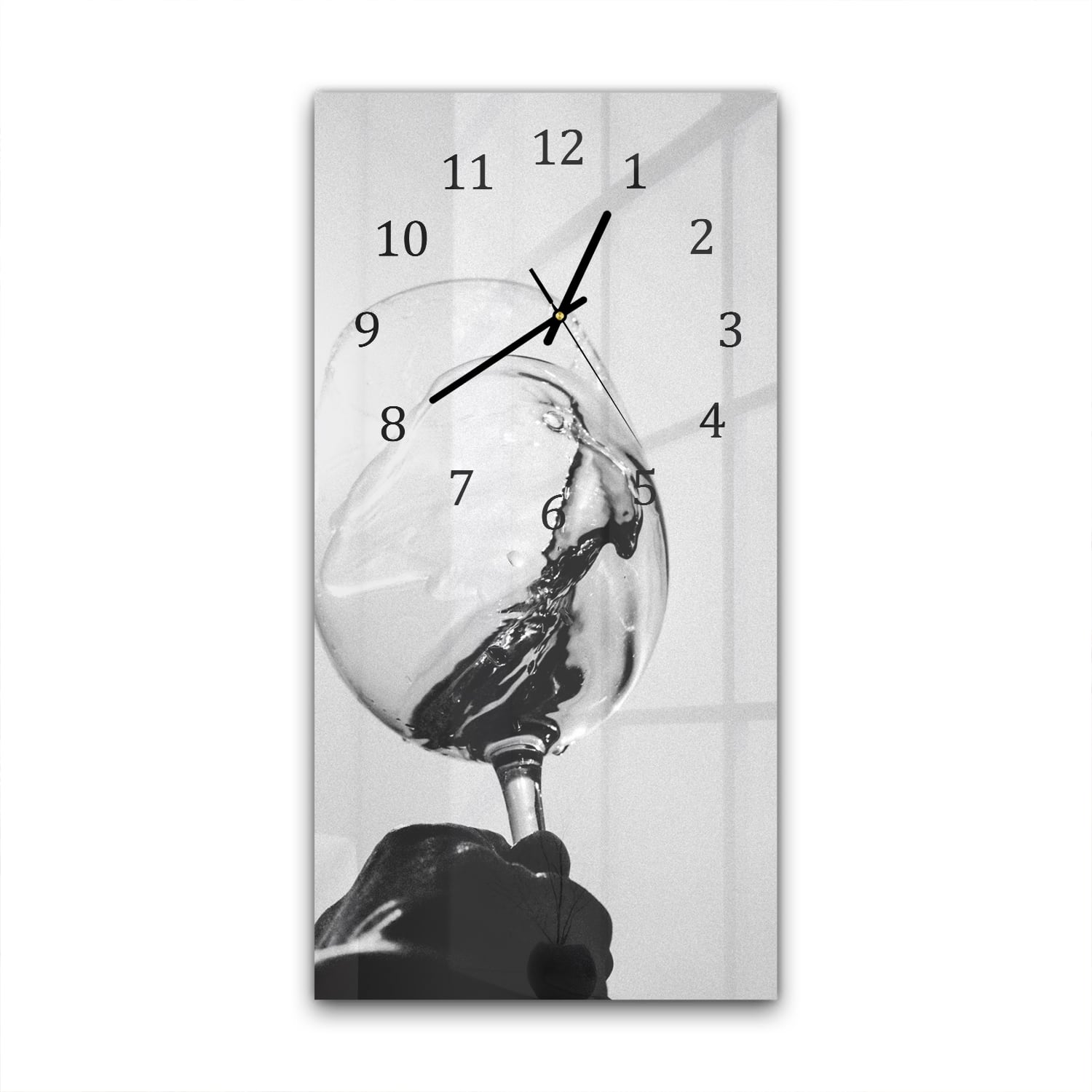 Wanduhr 30x60 - Wein in Schwarz-Weiß