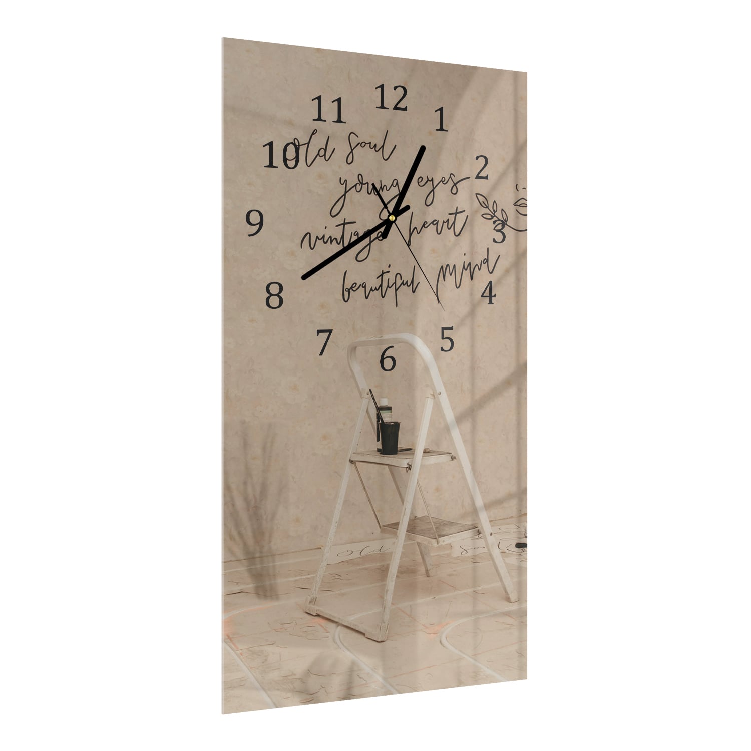 Wanduhr 30x60 - Zitat an der Wand