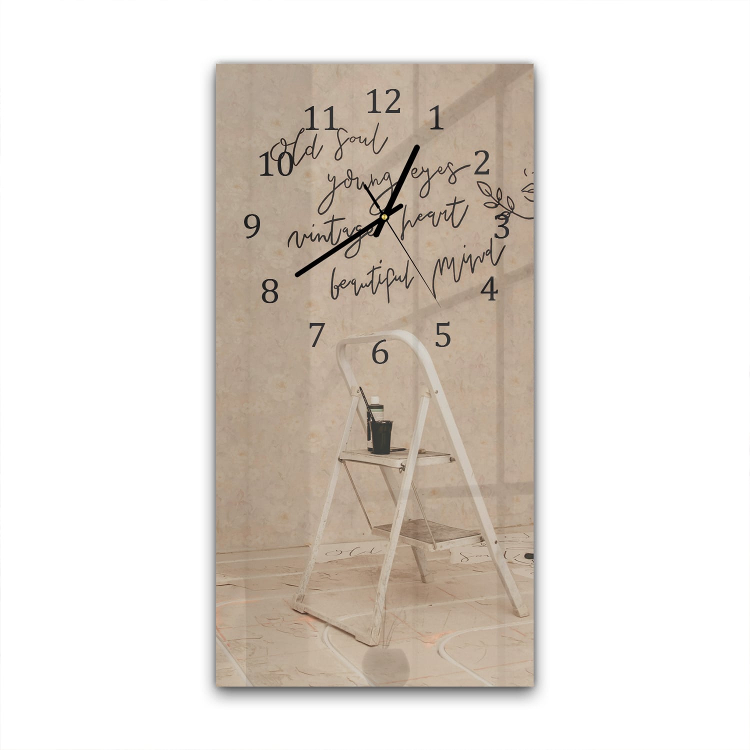 Wanduhr 30x60 - Zitat an der Wand