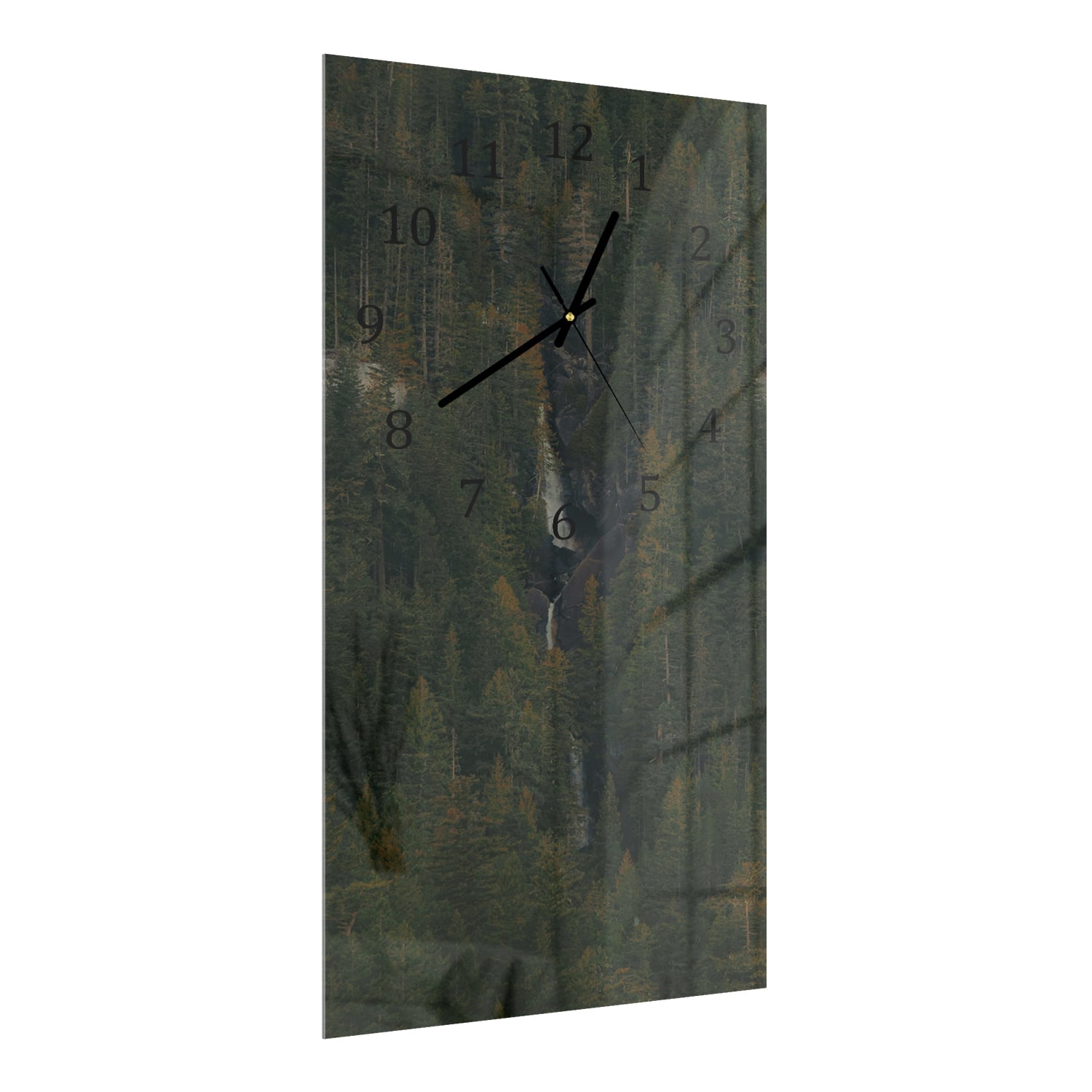 Wanduhr 30x60 - Bäume auf dem Berg