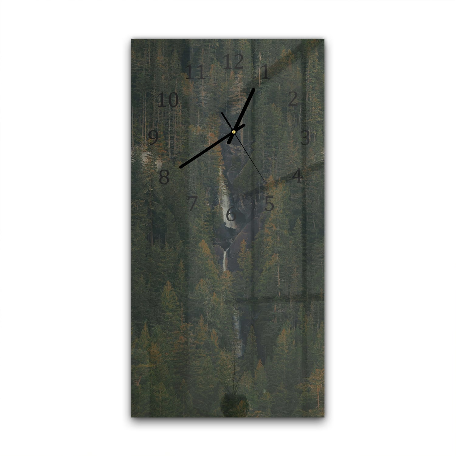 Wanduhr 30x60 - Bäume auf dem Berg