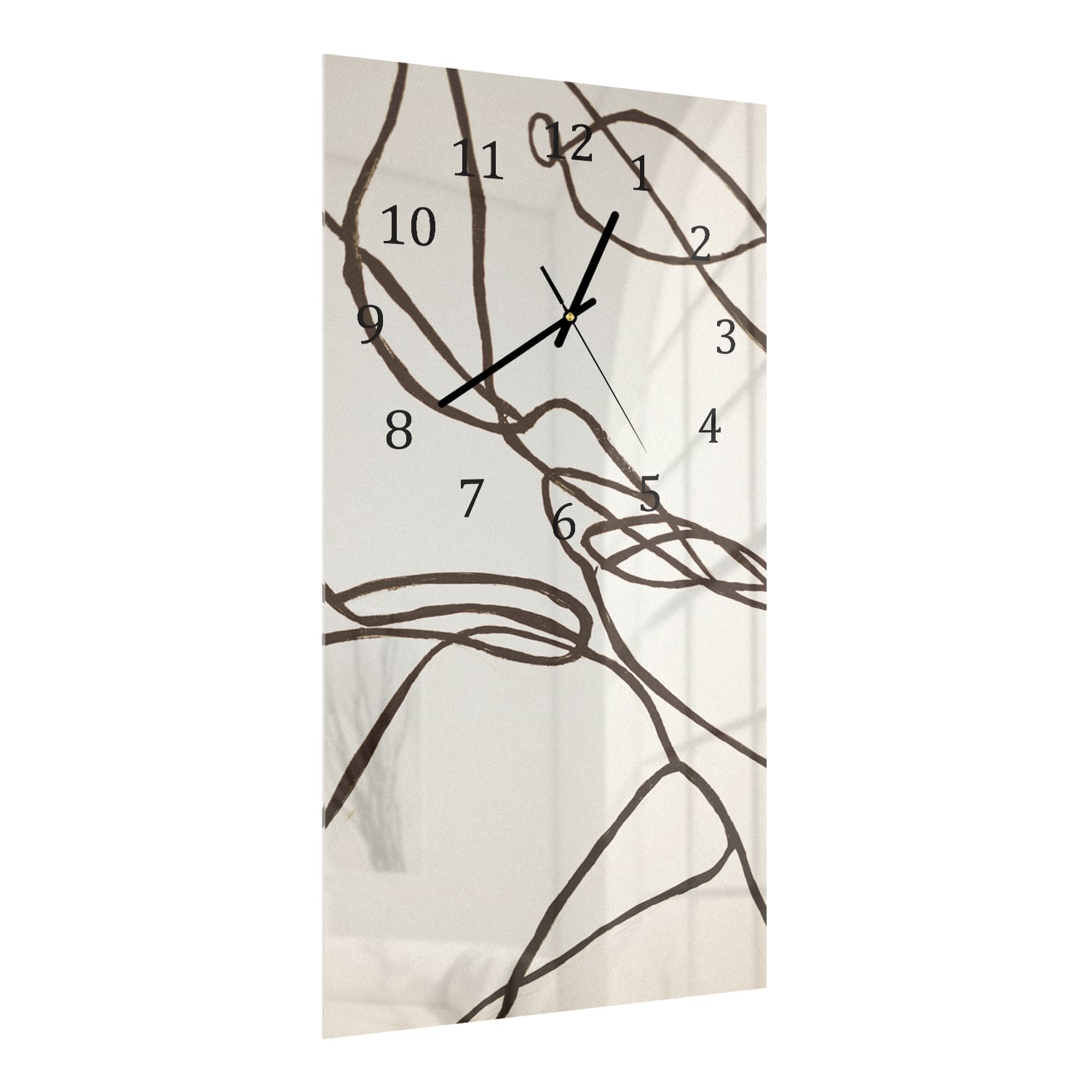 Wanduhr 30x60 - Abstrakte Linienkunst