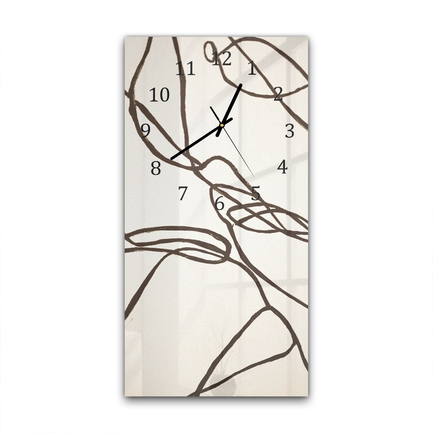 Wanduhr 30x60 - Abstrakte Linienkunst