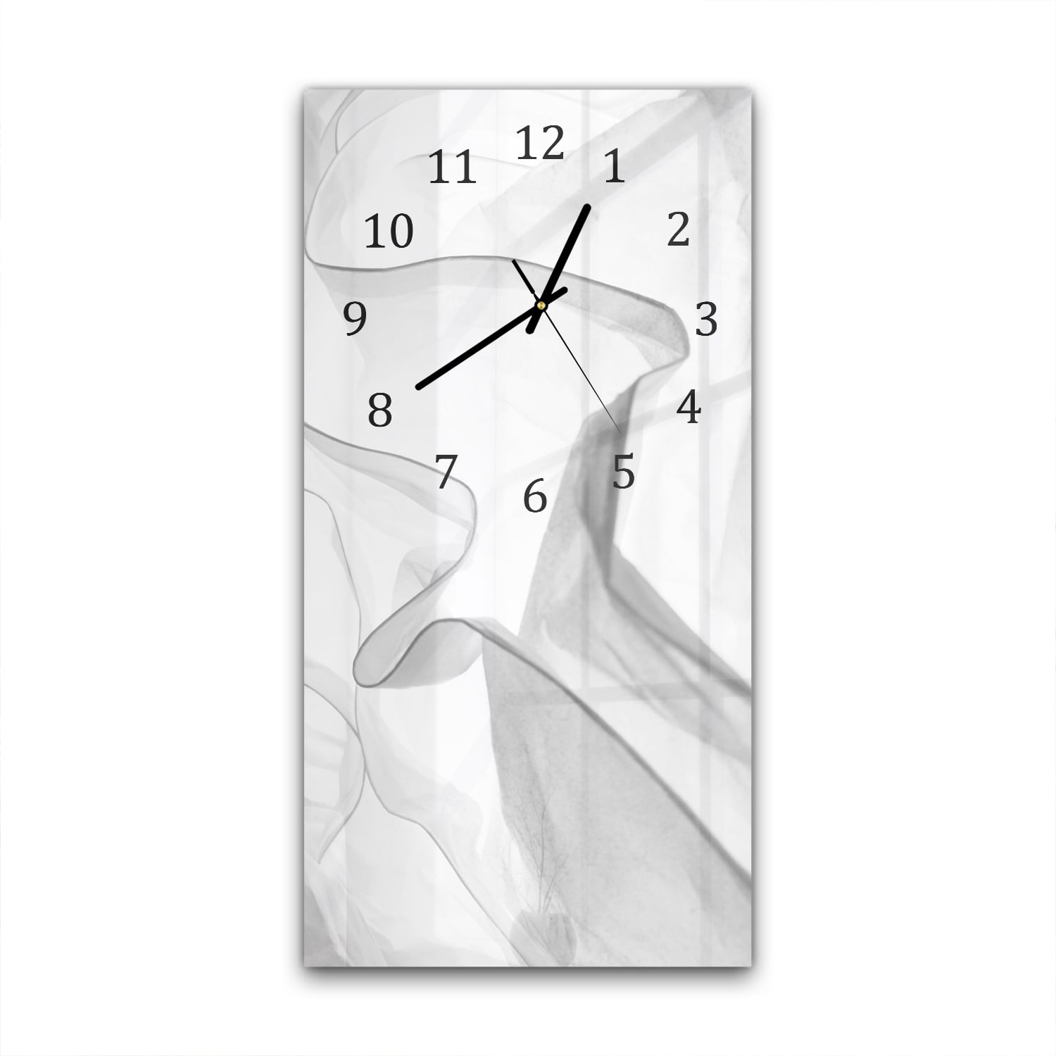 Wanduhr 30x60 - Vorhänge Schwarz-Weiß