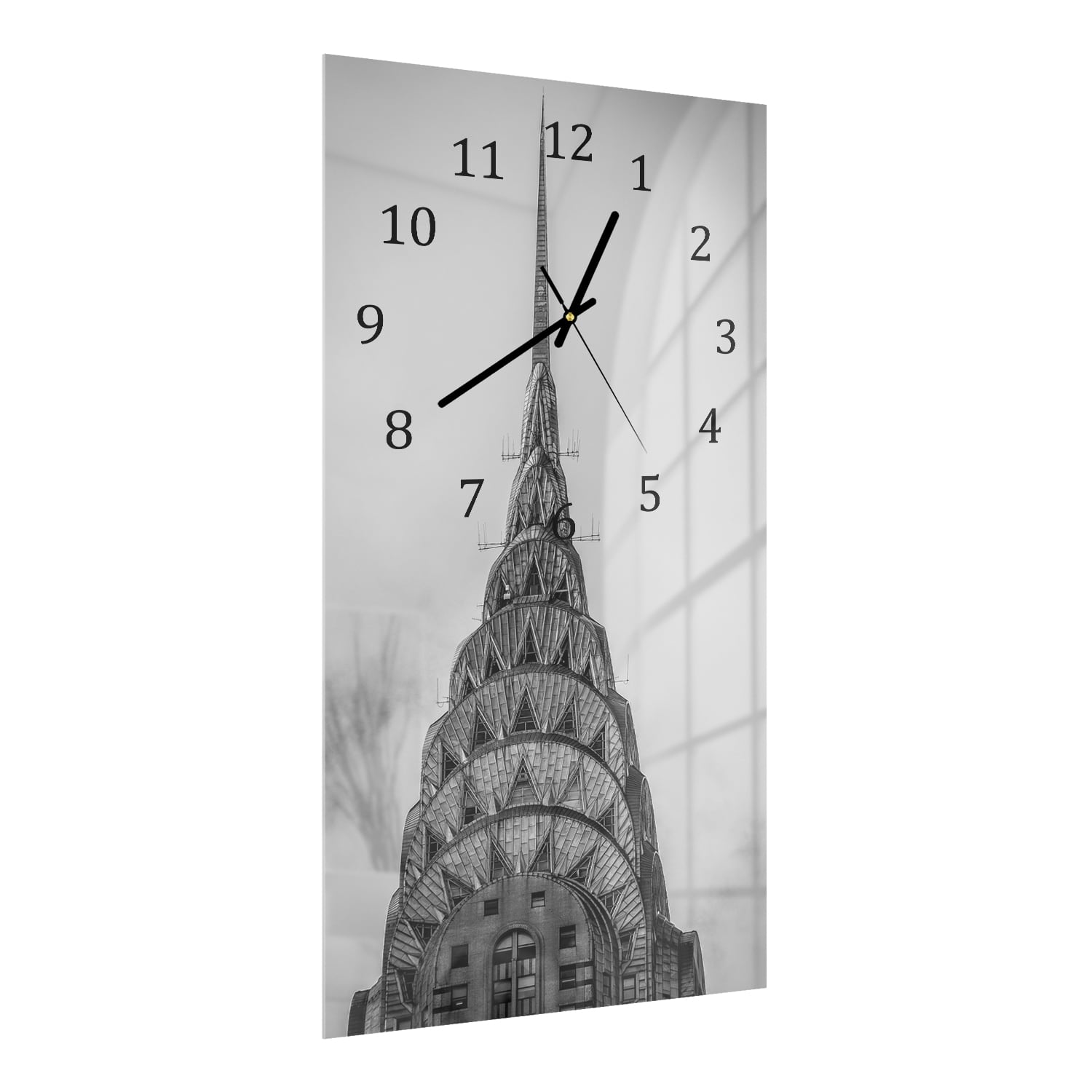 Wanduhr 30x60 - Kathedrale in Schwarz-Weiß