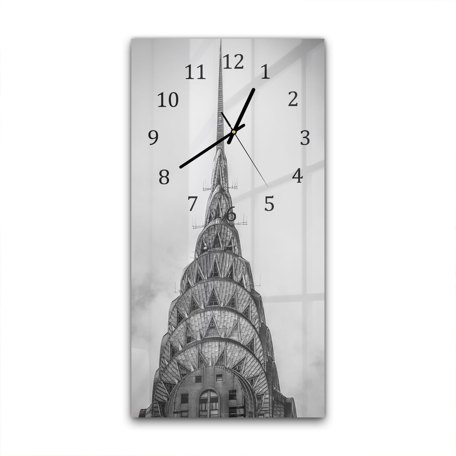 Wanduhr 30x60 - Kathedrale in Schwarz-Weiß