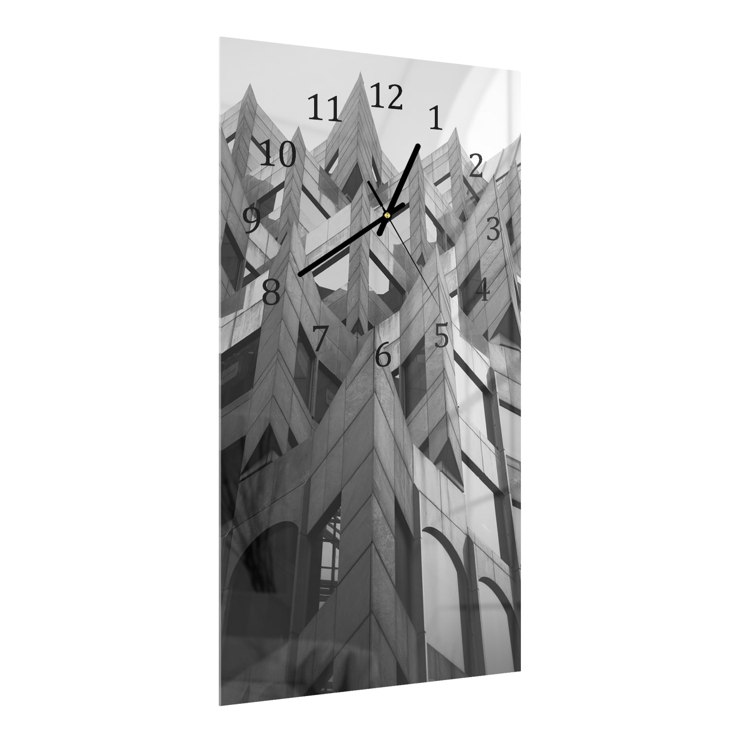 Wanduhr 30x60 - Schwarz-Weiße Architektur