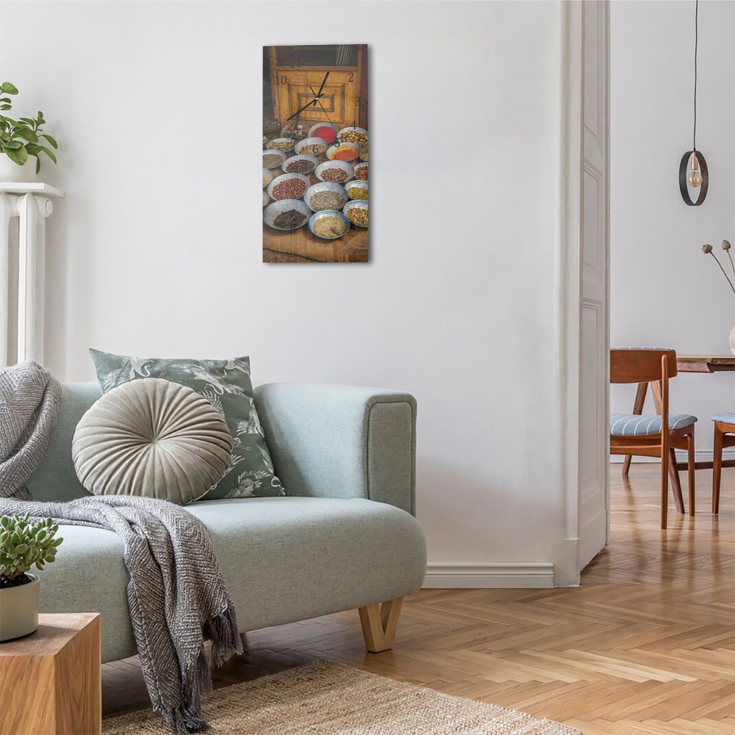 Wanduhr 30x60 - Orientalischer Gewürzmarkt