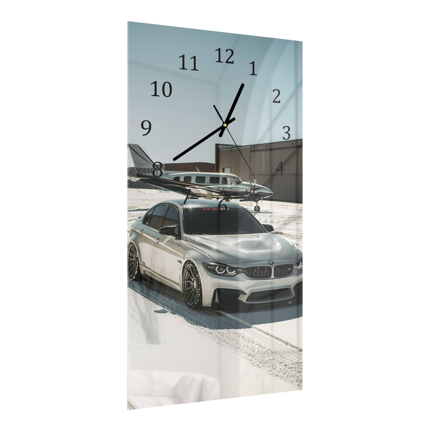 Wanduhr 30x60 - Auto & Flugzeug