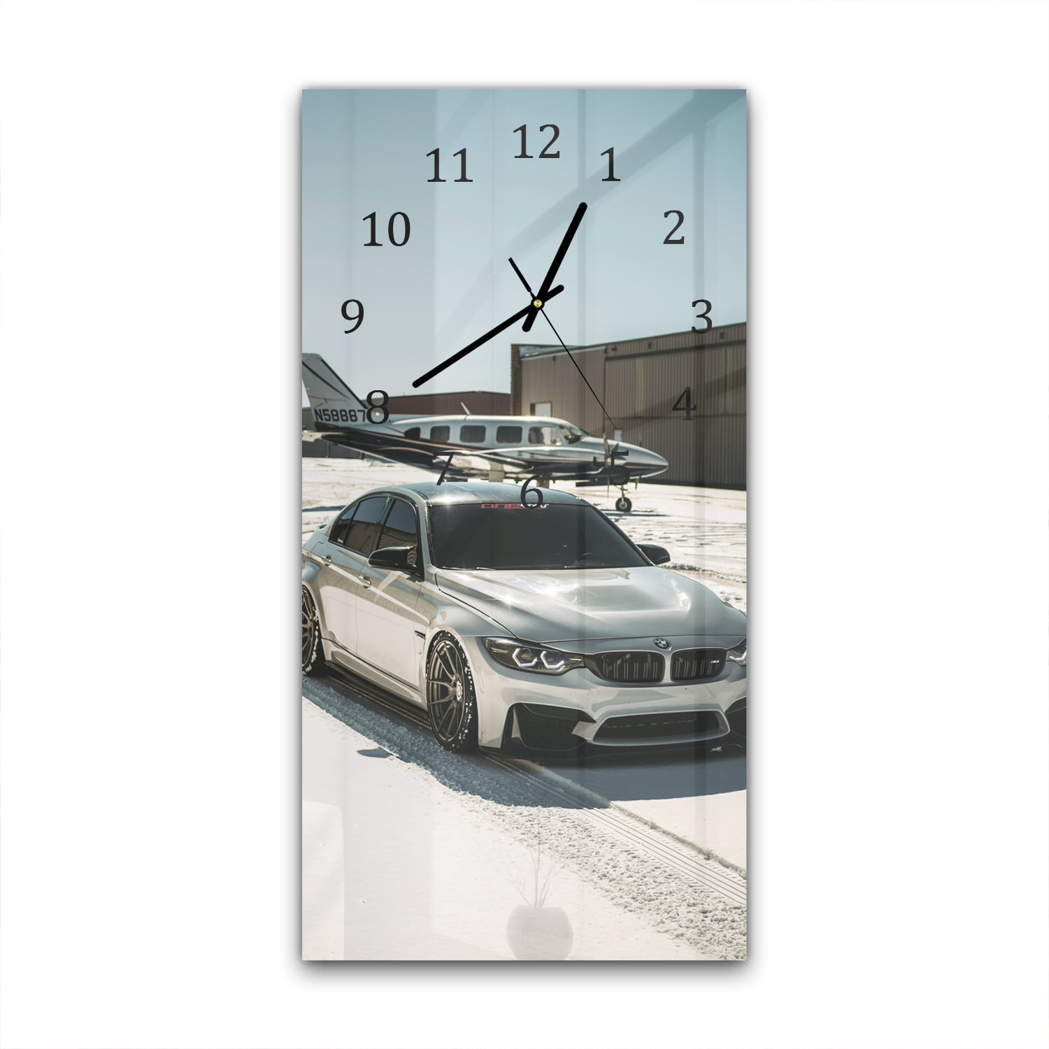 Wanduhr 30x60 - Auto & Flugzeug