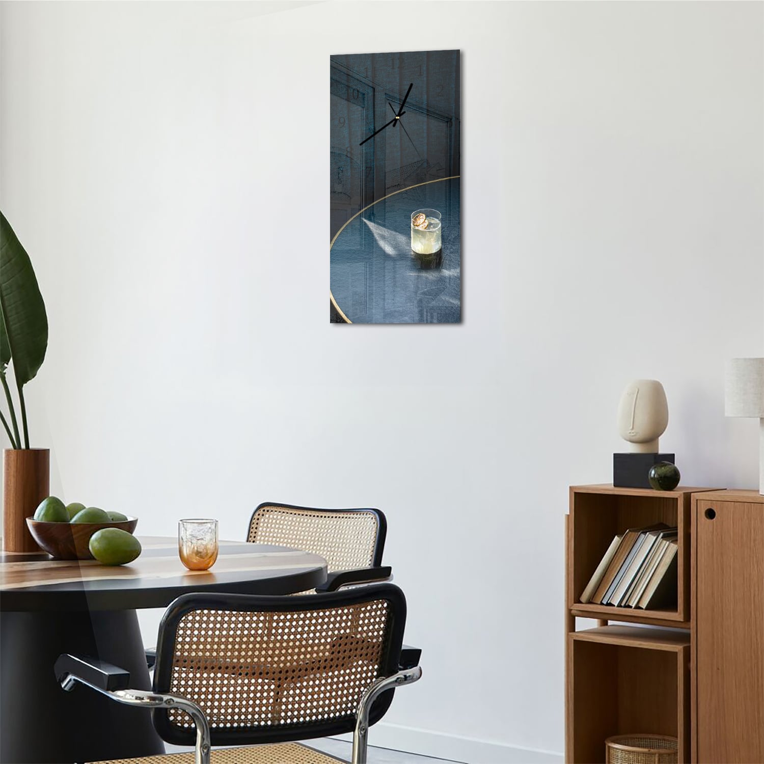 Wanduhr 30x60 - Zitronencocktail